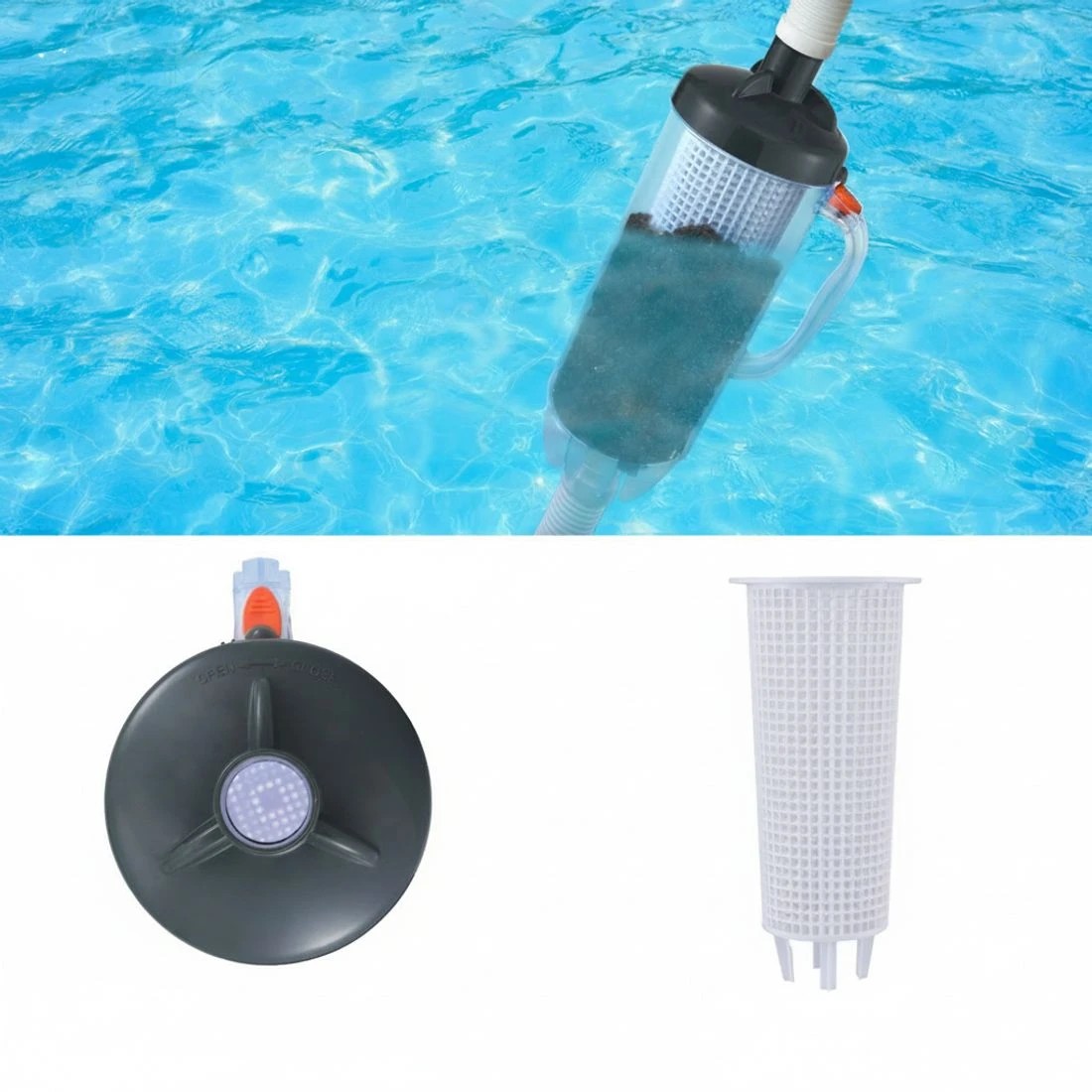 6 Aqua Buddy Pool Leaf Canister Cleaner Suction Catcher In-ground Swimming Pools - Grey, 6 of 6