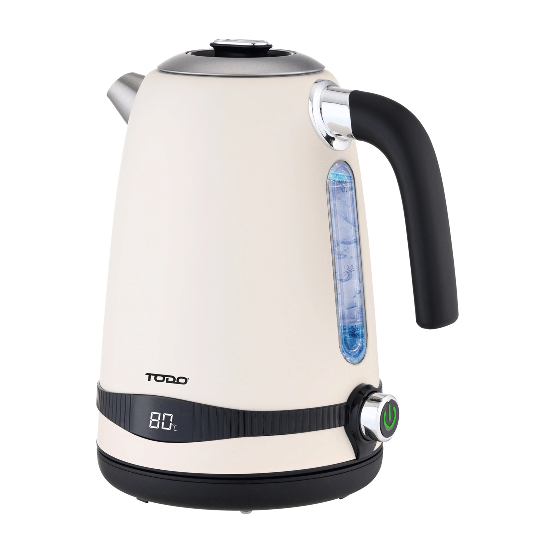 2 TODO 1.7L Stainless Steel Cordless Kettle Keep Warm Electric Led Water Jug - Cream, 2 of 6