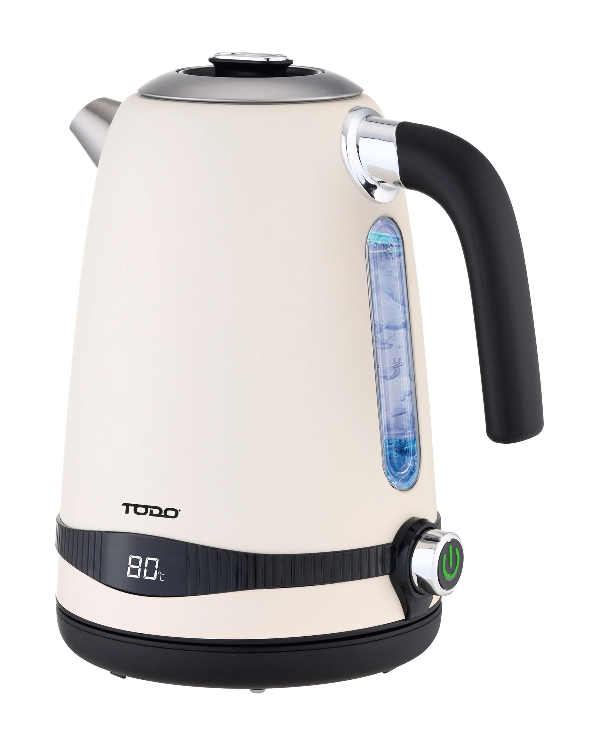 2 TODO 1.7L Stainless Steel Cordless Kettle Keep Warm Electric Led Water Jug - Cream, 2 of 6