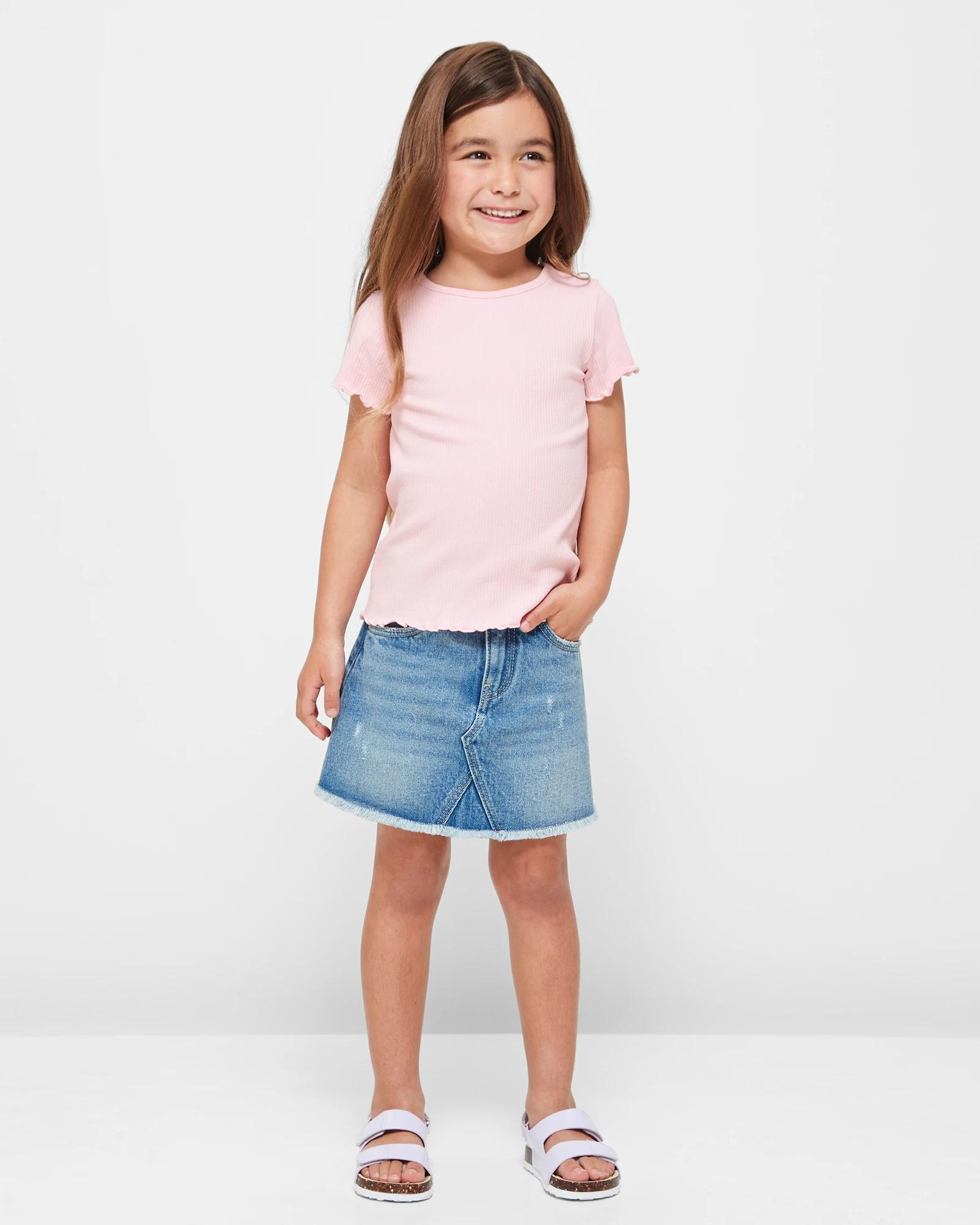 2 Target Australian Cotton Girls Rib T-shirt PINK, 2 of 6