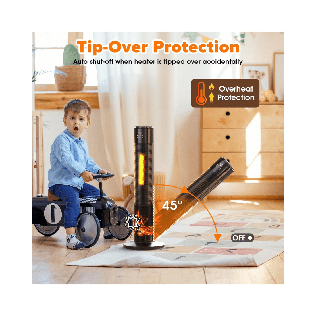 5 Advwin Ceramic Fan Heater With Flame Effect 2000w
 - Black, 5 of 7