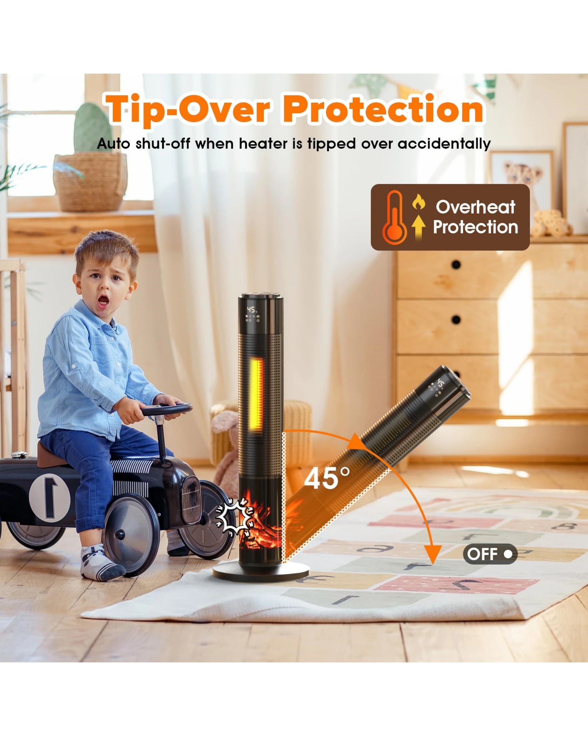 5 Advwin Ceramic Fan Heater With Flame Effect 2000w
 - Black, 5 of 7