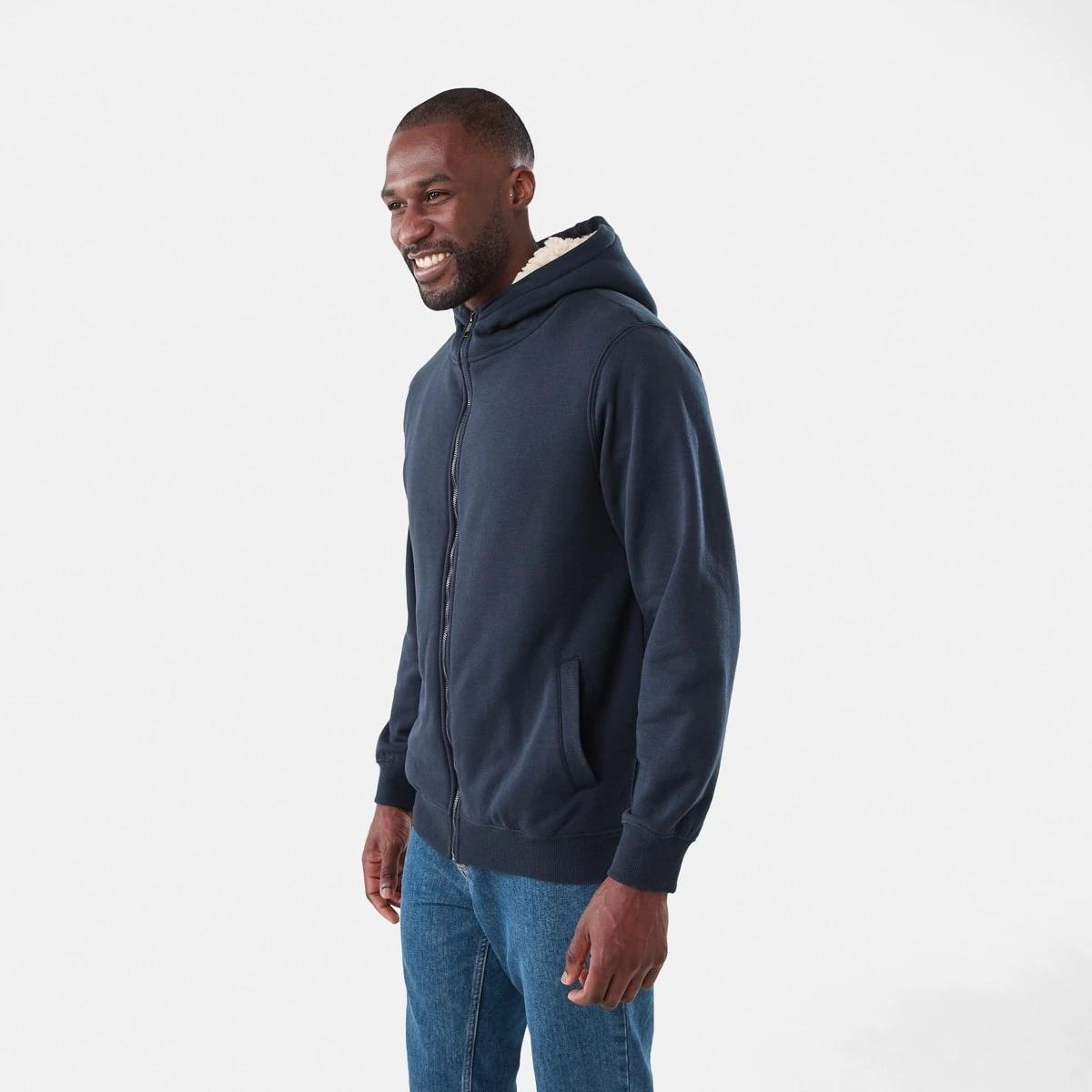 3 Sherpa Lined Zip Through Hoodie Nvy Sphire, 3 of 7