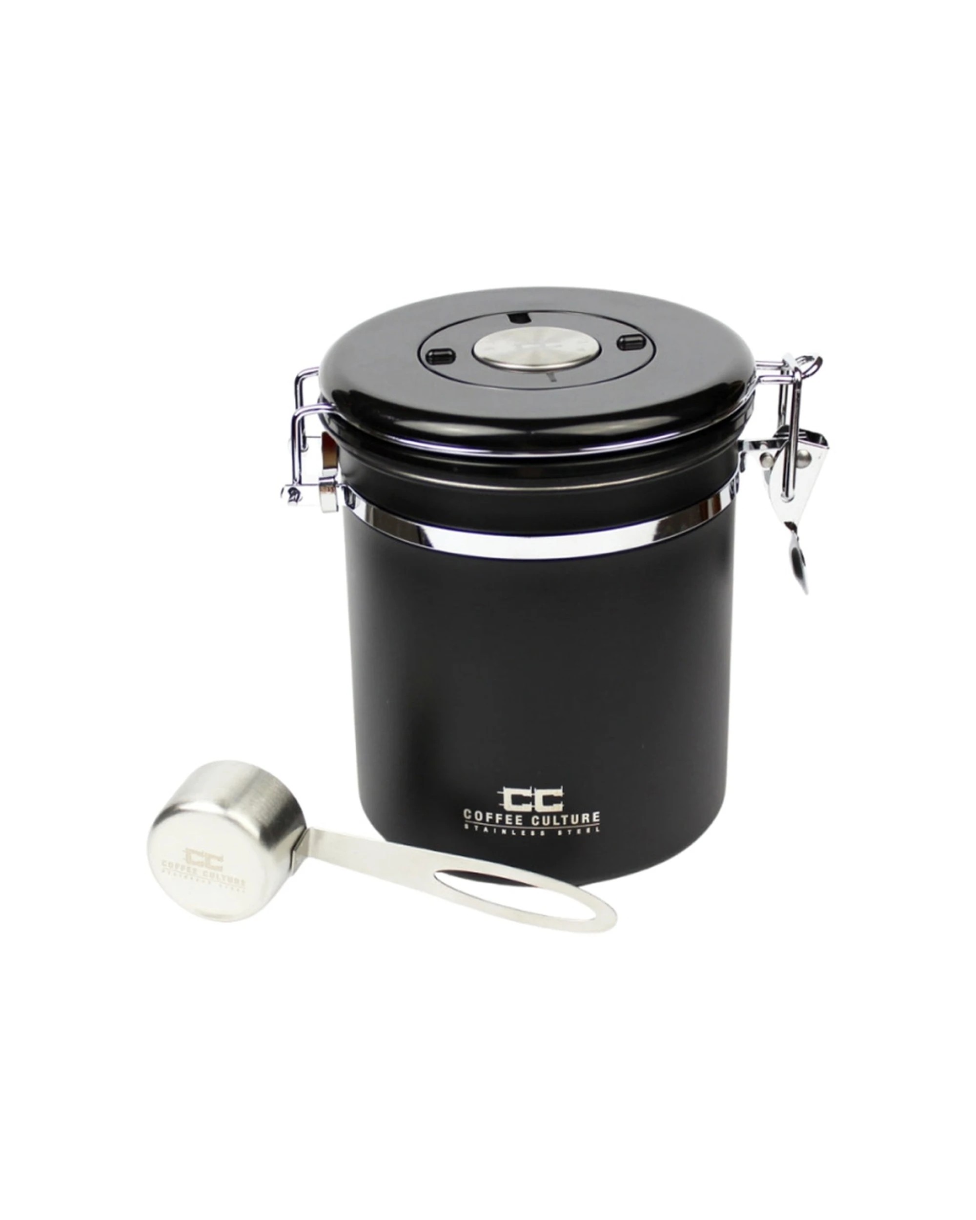1 Coffee Culture Medium Storage Canister Stainless Steel 455g Capacity - Black, 1 of 1