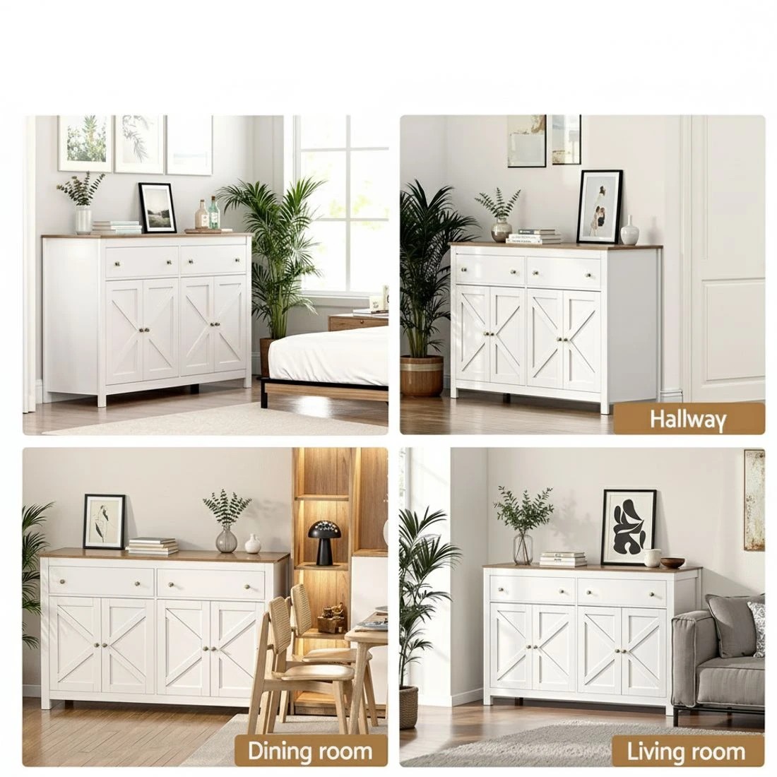 7 Artiss Buffet Sideboard Storage Cabinet Kitchen Cupboard 2 Drawers 140CM - Multi, 7 of 7