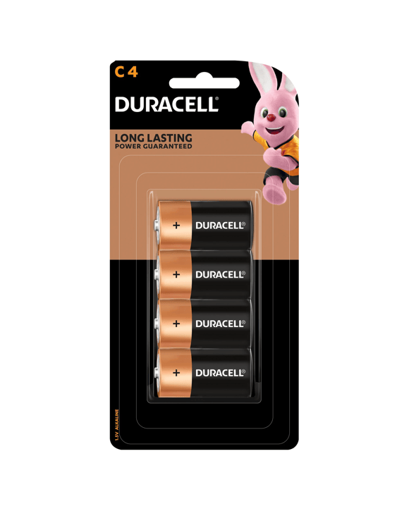 Duracell Coppertop C 1.5V Alkaline Batteries - 4 Pack - Multi