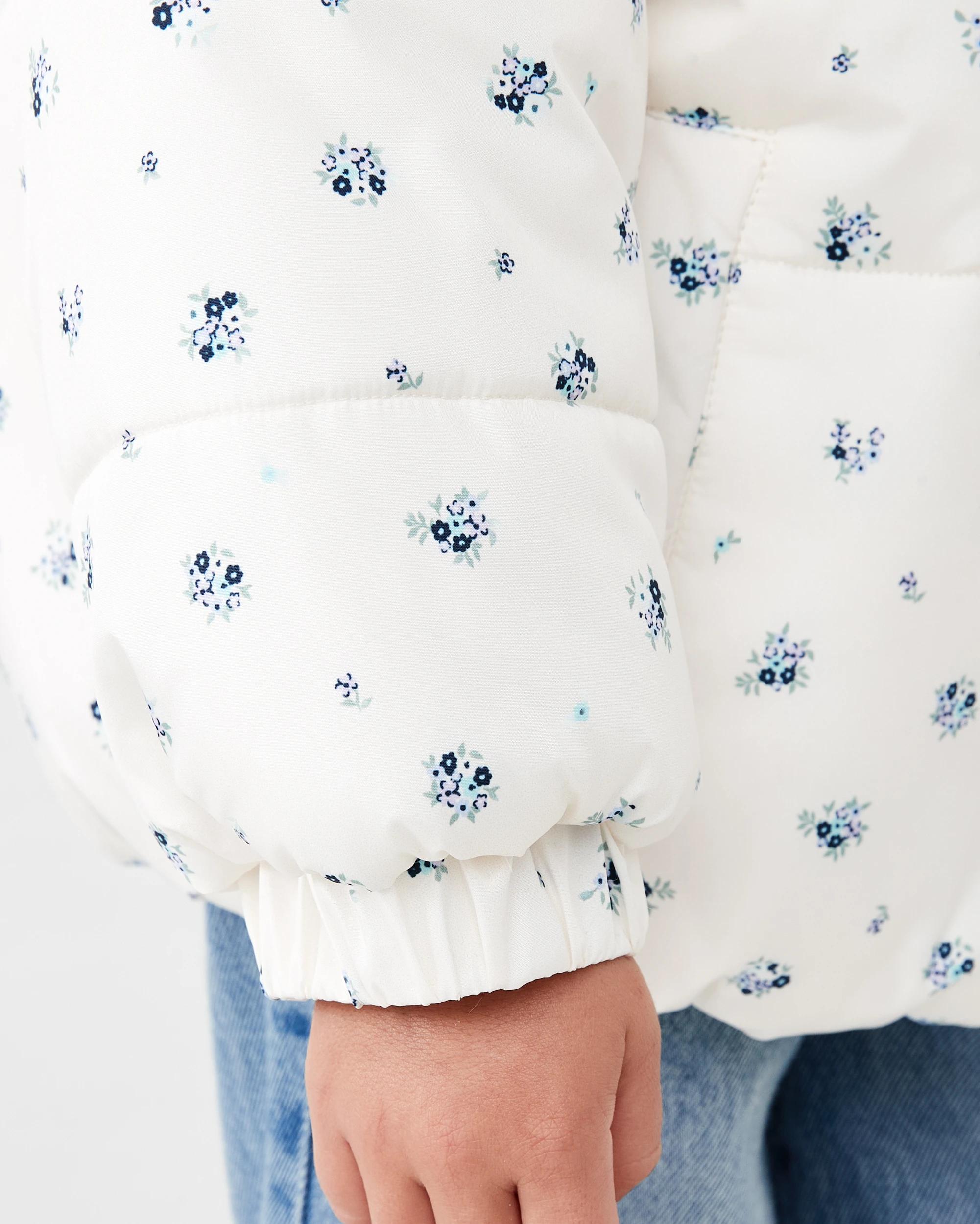 8 Oversized Puffer Jacket Bge Floral, 8 of 10