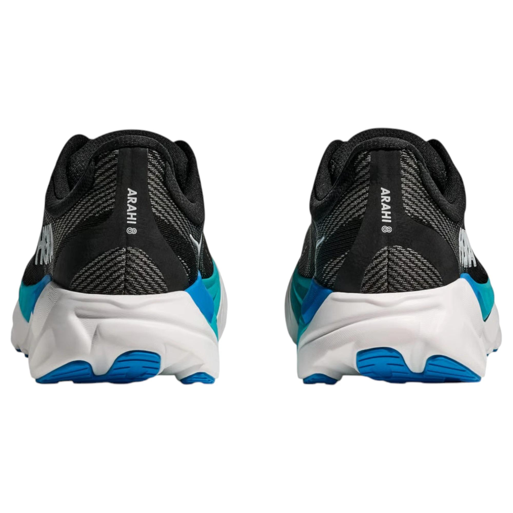 2 Hoka Mens Arahi 8 Athletic Running Shoes BLACK/SKYWARD BLUE, 2 of 7