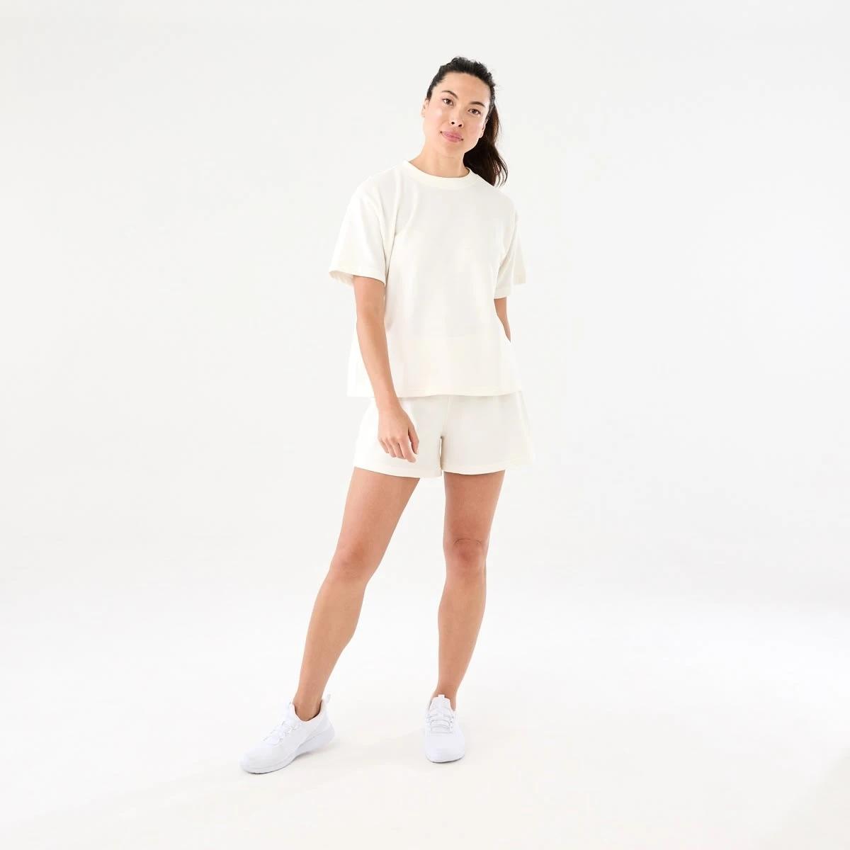 1 Active Womens Terry Everyday Shorts Wht Egret, 1 of 6