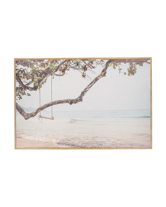 Beach Swing Framed Canvas