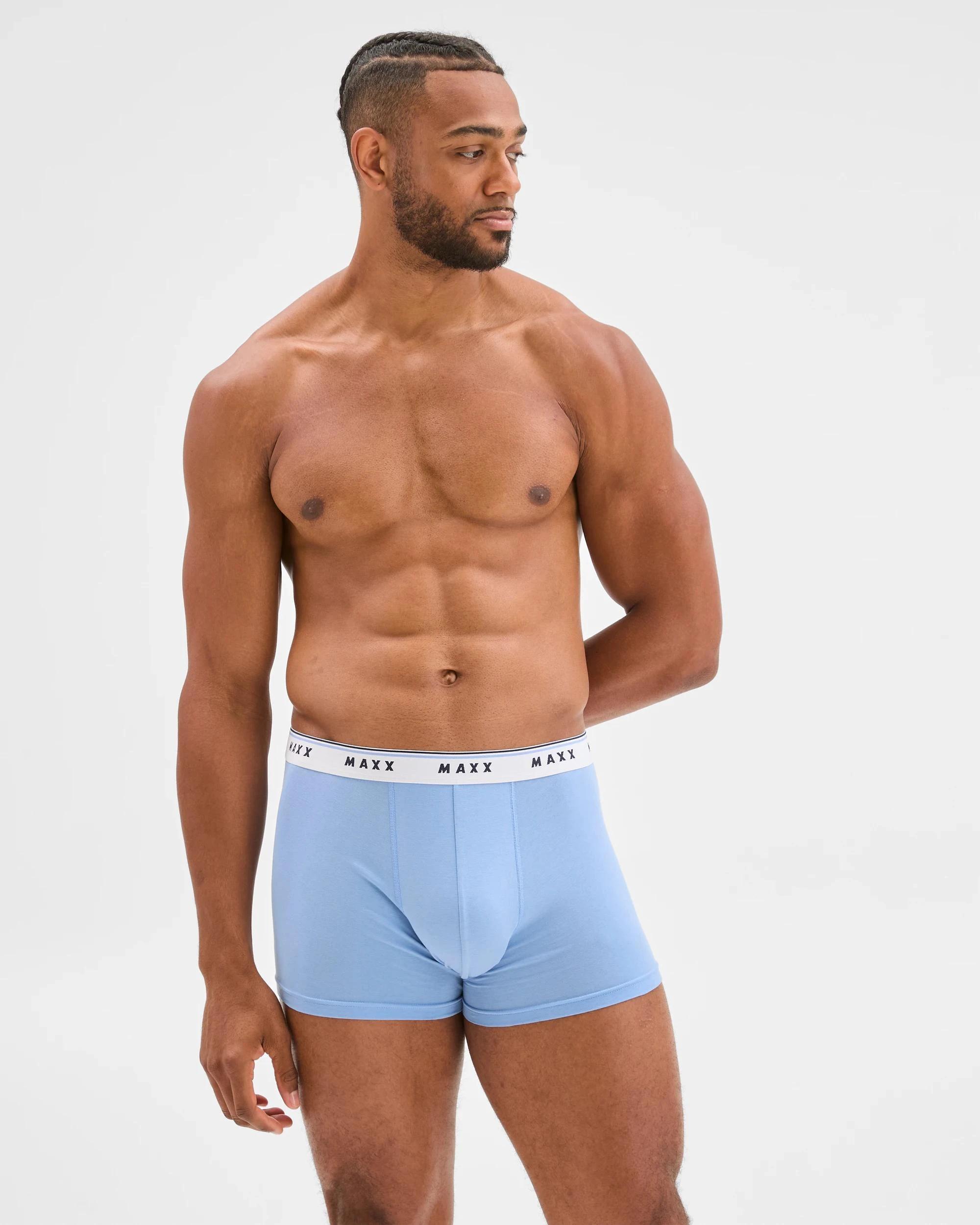 2 Maxx Australian Cotton 3 Pack Hipster Trunks BLUES, 2 of 4