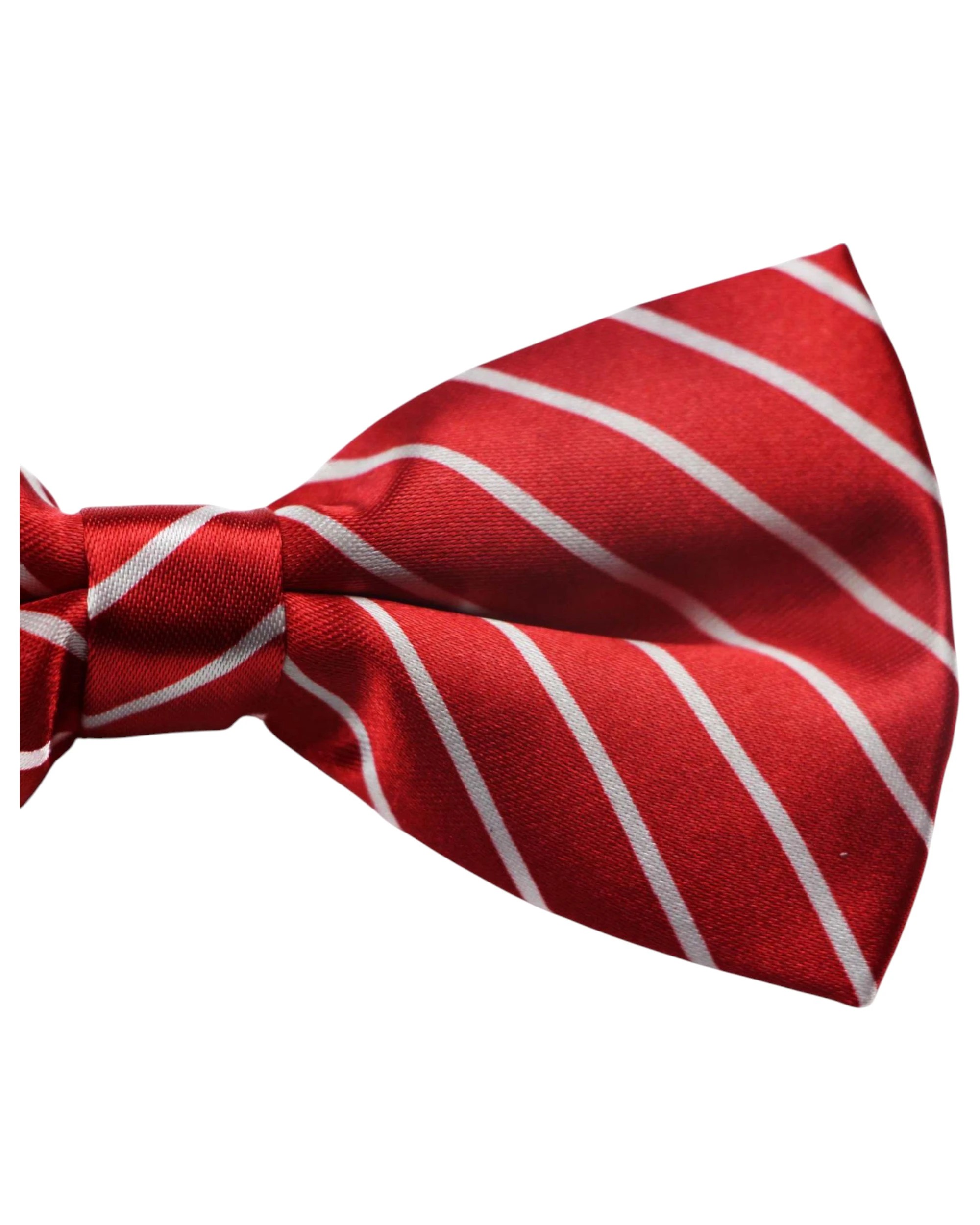 3 Zasel Mens Red With White Diagonal Stripe Patterned Bow Tie, 3 of 3