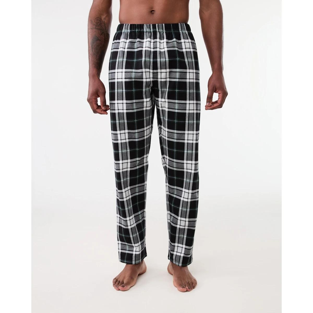 1 Flannel Sleep Pants Blk Check, 1 of 5
