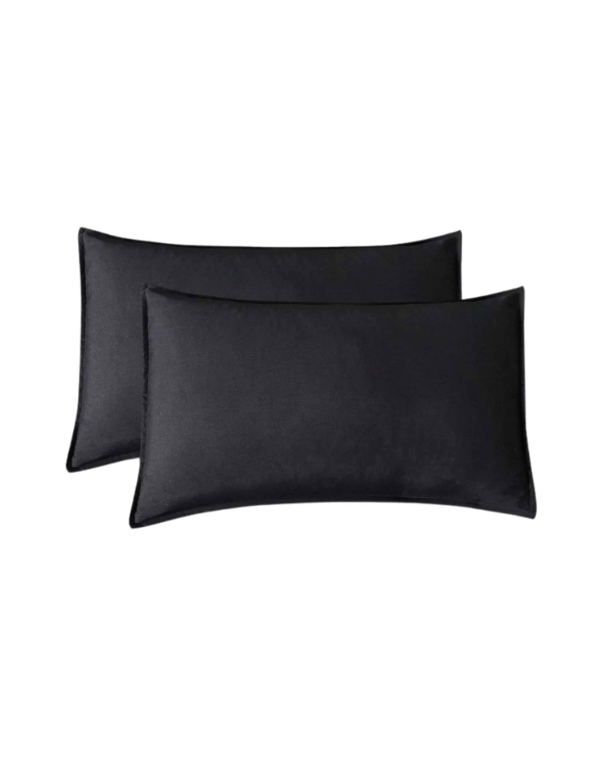1 CleverPolly 2-Pack Vintage Washed Microfibre King Pillowcases - Black, 1 of 3