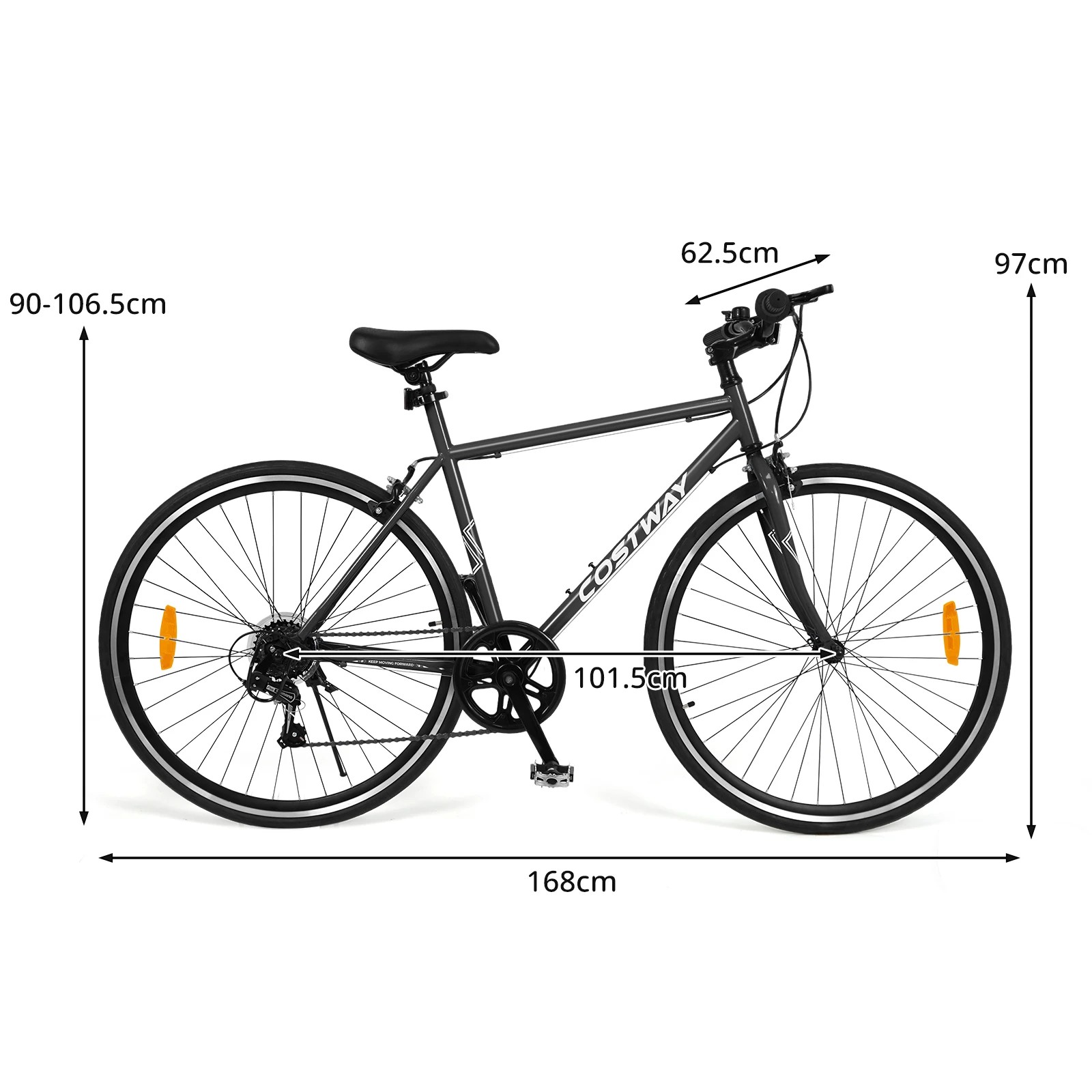 5 Costway 67cm Mountain Bike 6-Speed Outdoor Bicycle w/Dual Brake & All-terrain Rubber Wheels - Black, 5 of 5