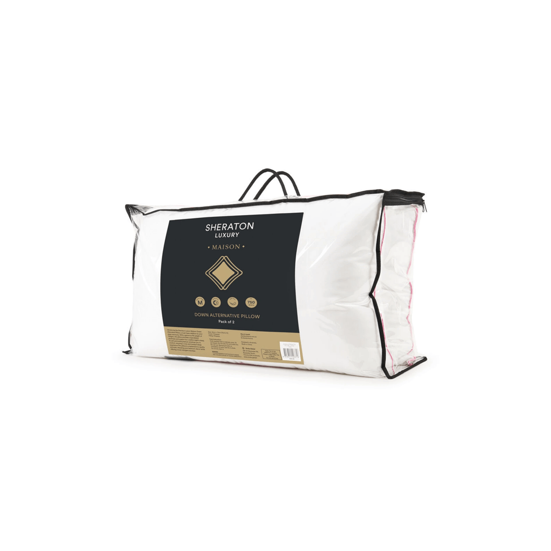 3 Sheraton Luxury 2pc Sanctuary Down Alternative Microfibre Pillow 750 Gram Fill
 - White, 3 of 4