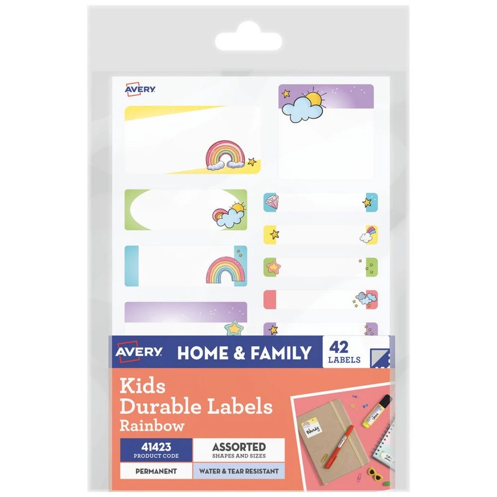 1 Avery Durable Labels Rainbow 42 Pack, 1 of 1