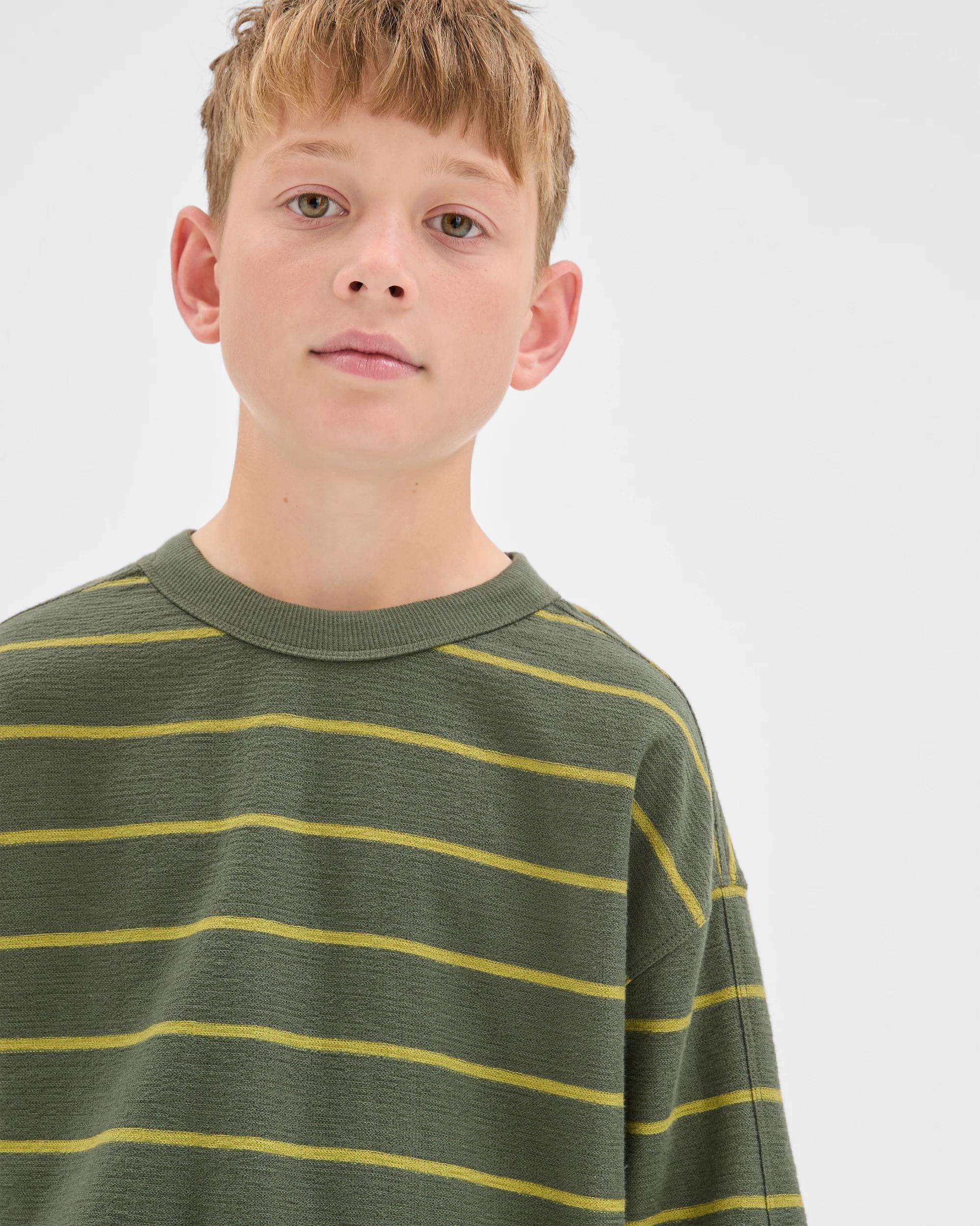 3 Target Kids Australian Cotton Textured Oversized T-Shirt GREEN, 3 of 7