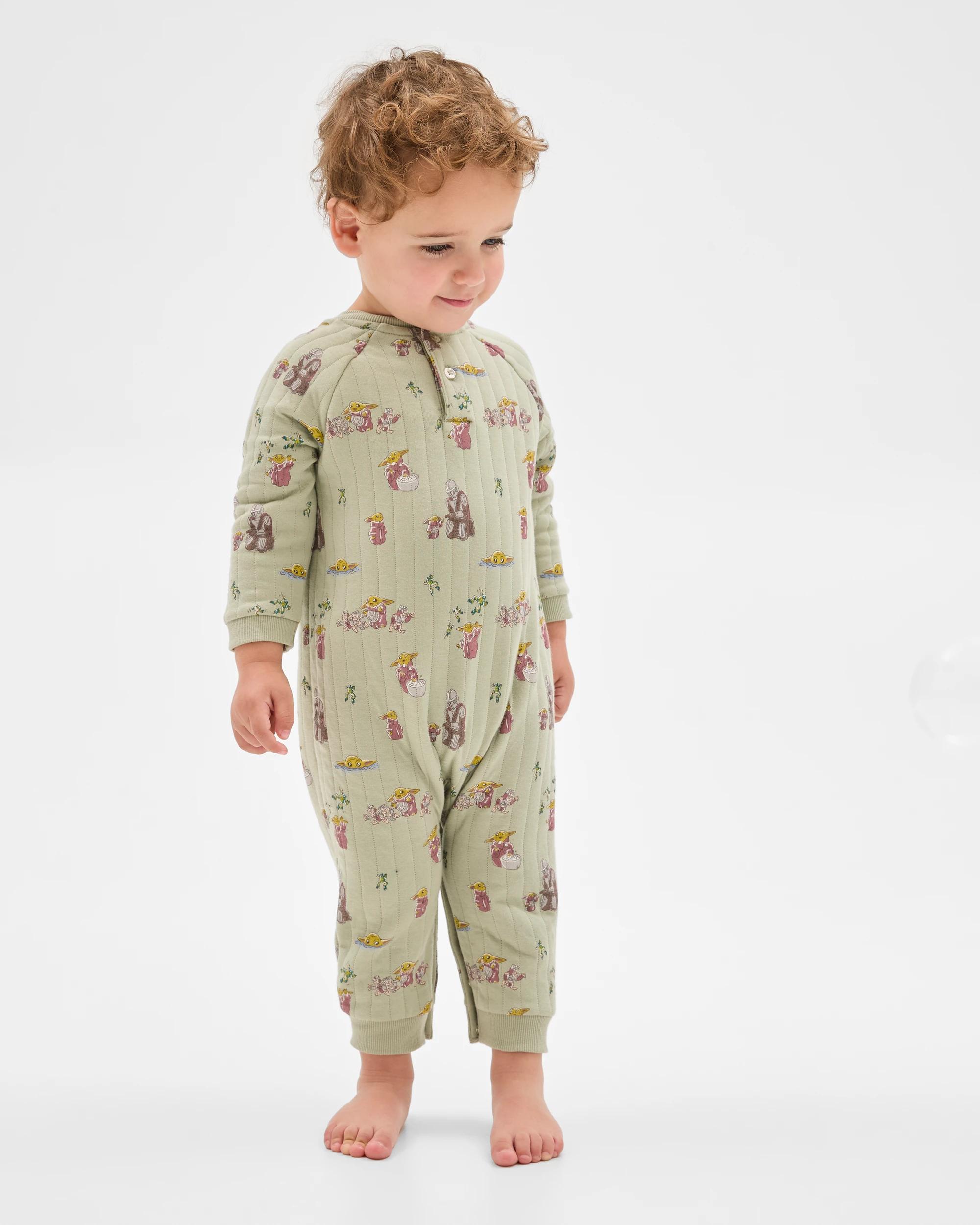 1 Disney Organic Cotton Baby Quilted Coverall STAR WARS SAGE, 1 of 4