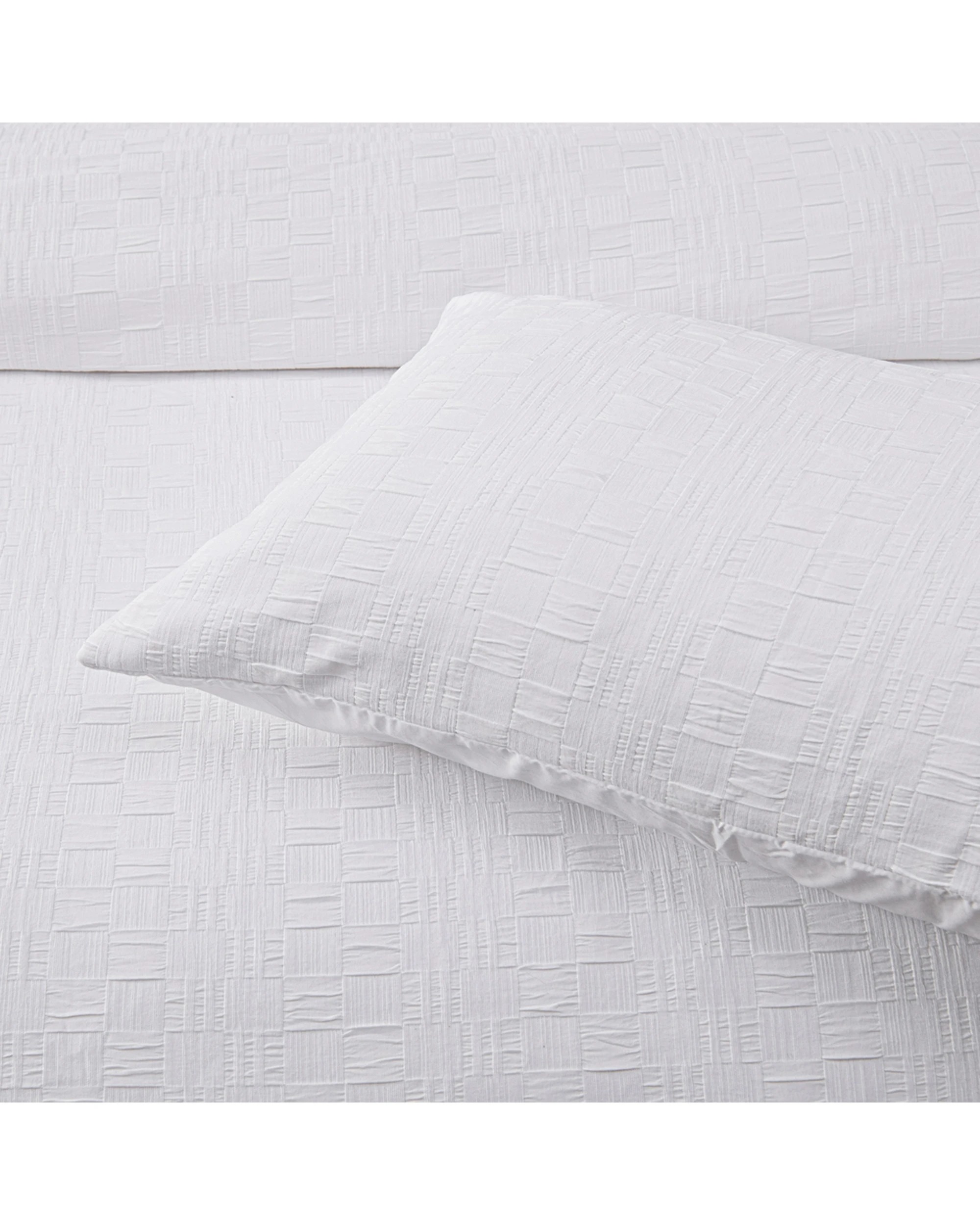 4 Bianca Cosmo Polyester Quilt Cover Soft Chenille Easy Care Queen Set - White, 4 of 4