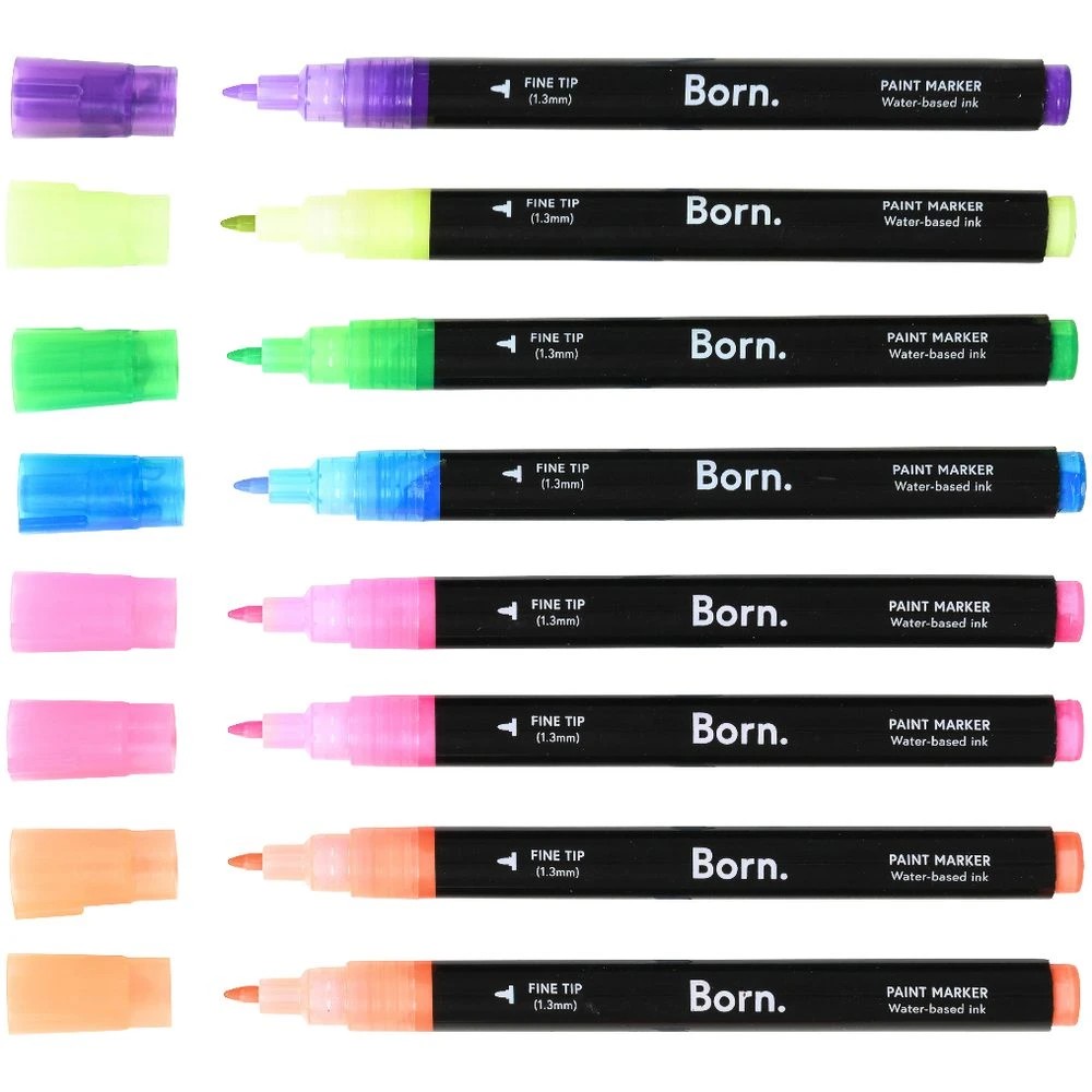 3 Born Acrylic Paint Marker 1.3mm Neon 8 Pack, 3 of 4