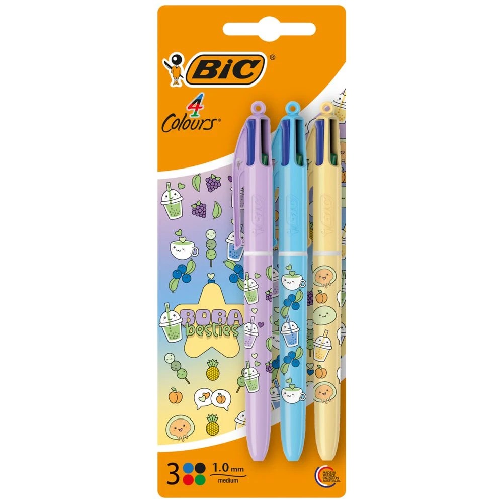 1 Bic 4-Colour Ballpoint Pen Boba 3 Pack, 1 of 6
