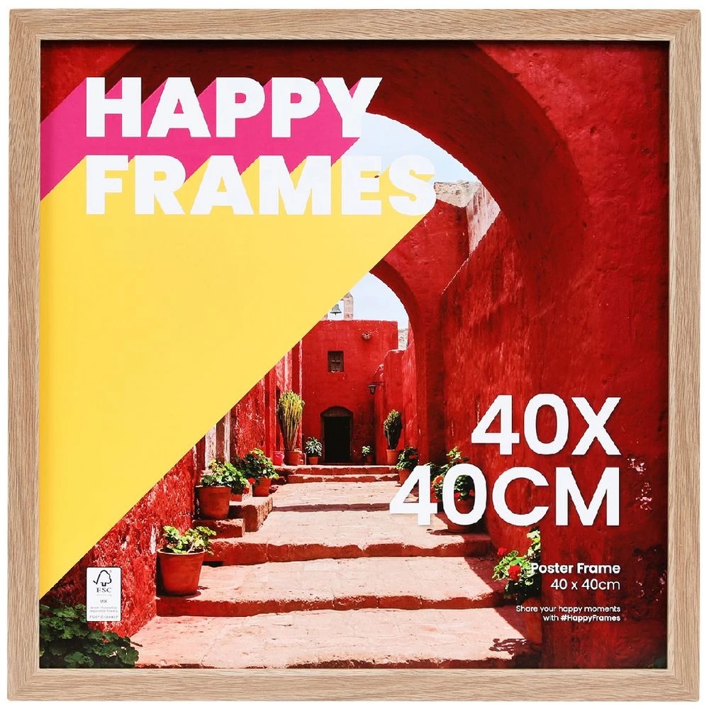 1 Happy Frames 40 x 40CM Poster Frame Oak, 1 of 3
