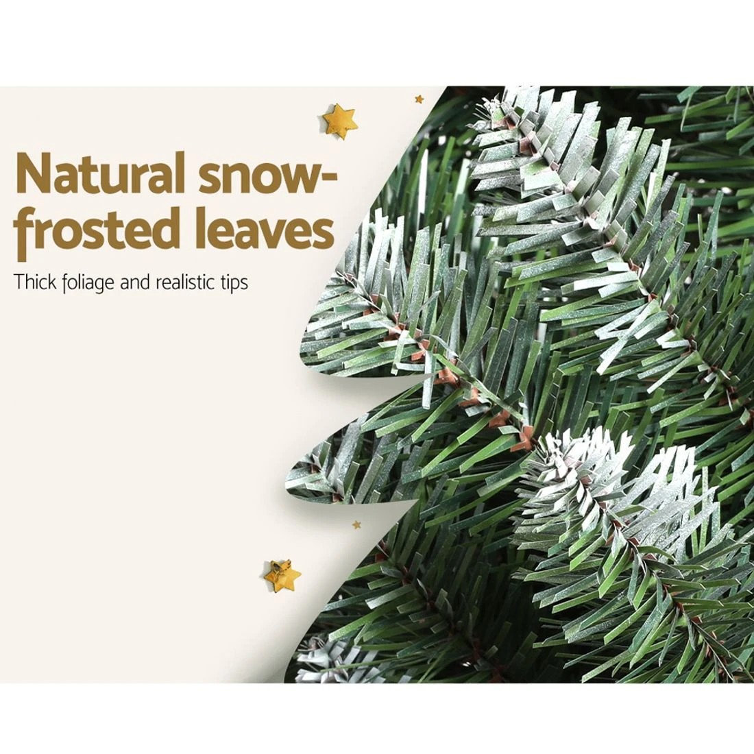 5 Jingle Jollys Christmas Tree 1.8m Xmas Tree Decorations Snowy 300 Tips Lush Foliage Sturdy Stand Easy Assembly - Green, 5 of 7
