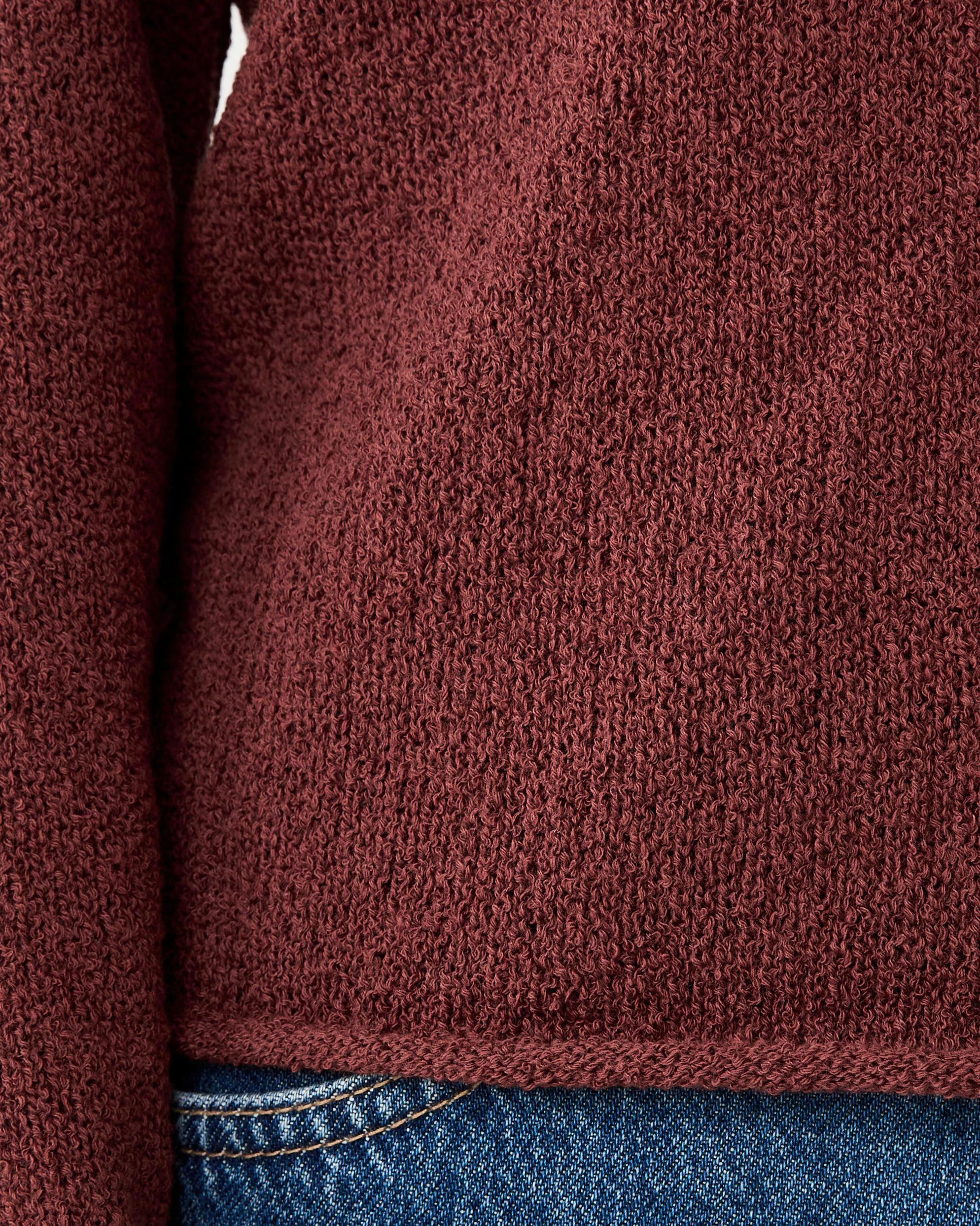 7 Lightweight V-Neck Jumper Burnt Rust, 7 of 7