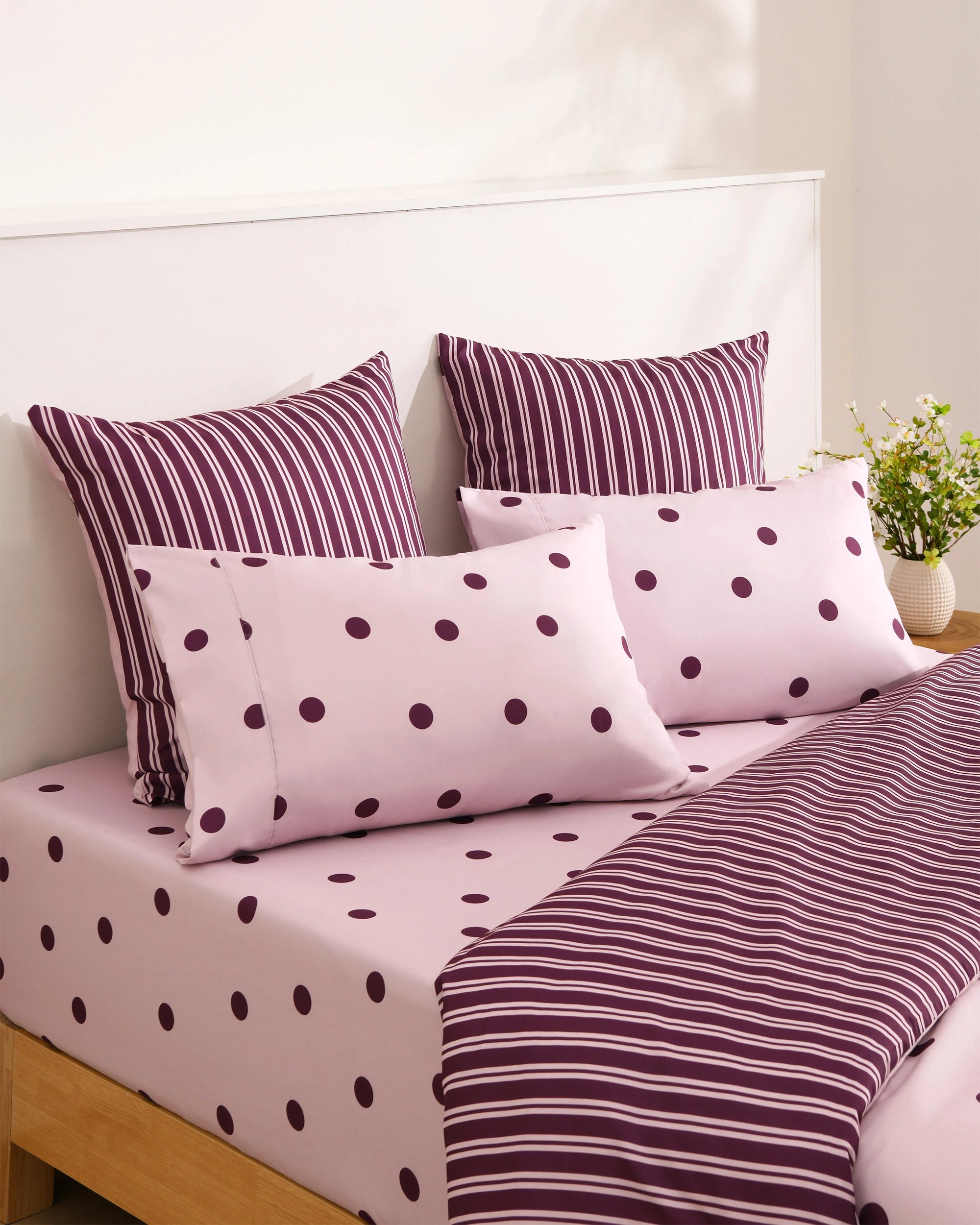 2 Dreamaker Pippa Polka Dot Fitted Sheet Set - King Bed - Pink, 2 of 6