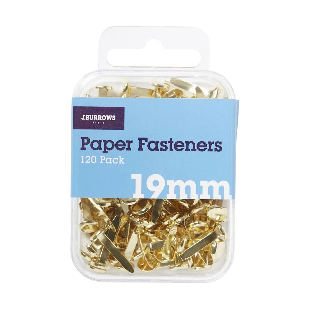 3 J.Burrows 19mm Paper Fasteners Gold 120 Pack, 3 of 3