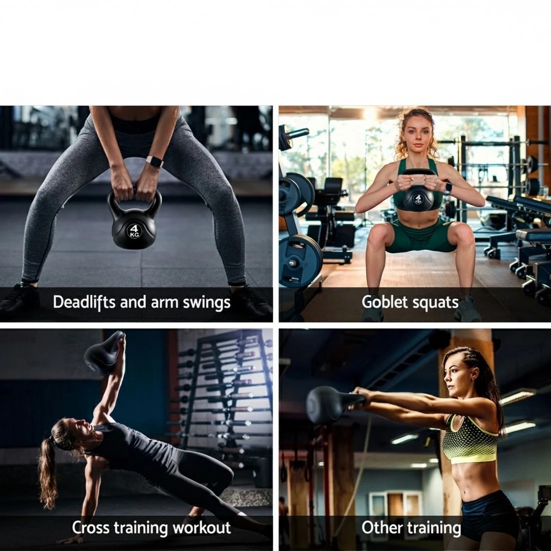 5 Everfit 4kg Kettlebell Set - Black, 5 of 6