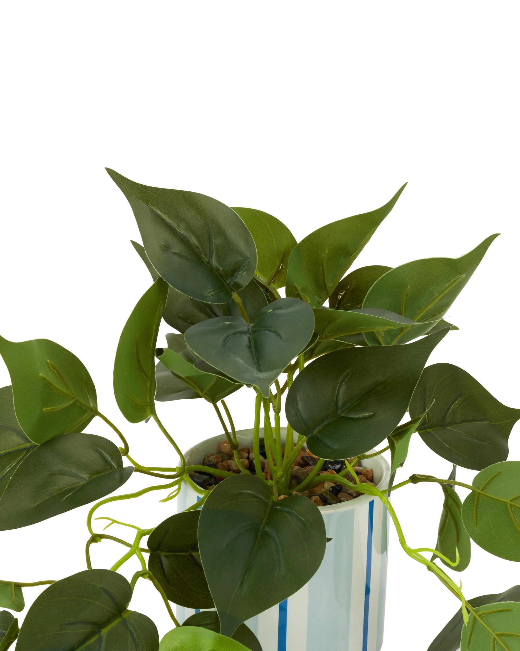 2 Artificial Pothos in Stripe Pot, 2 of 3