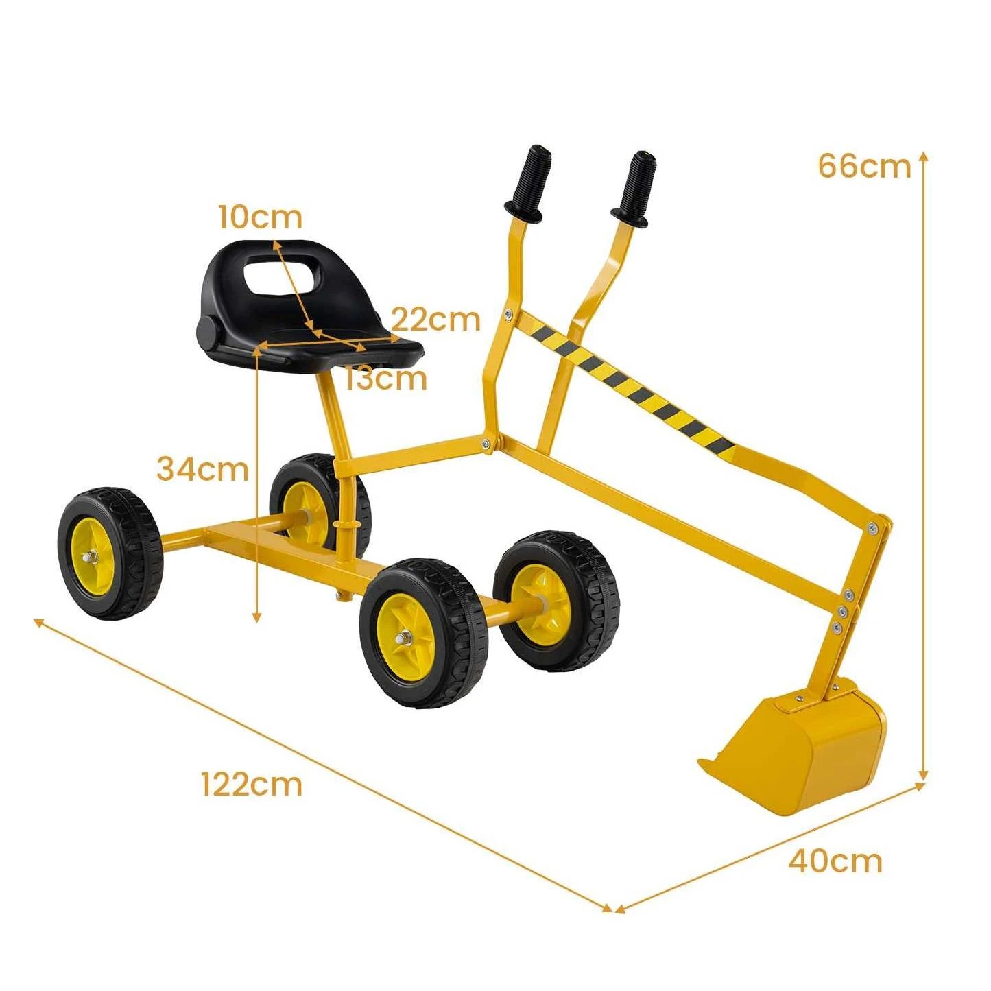 2 Costway Sand Digger Toy w/Shovel Ride on Excavator Sandbox - Yellow, 2 of 2