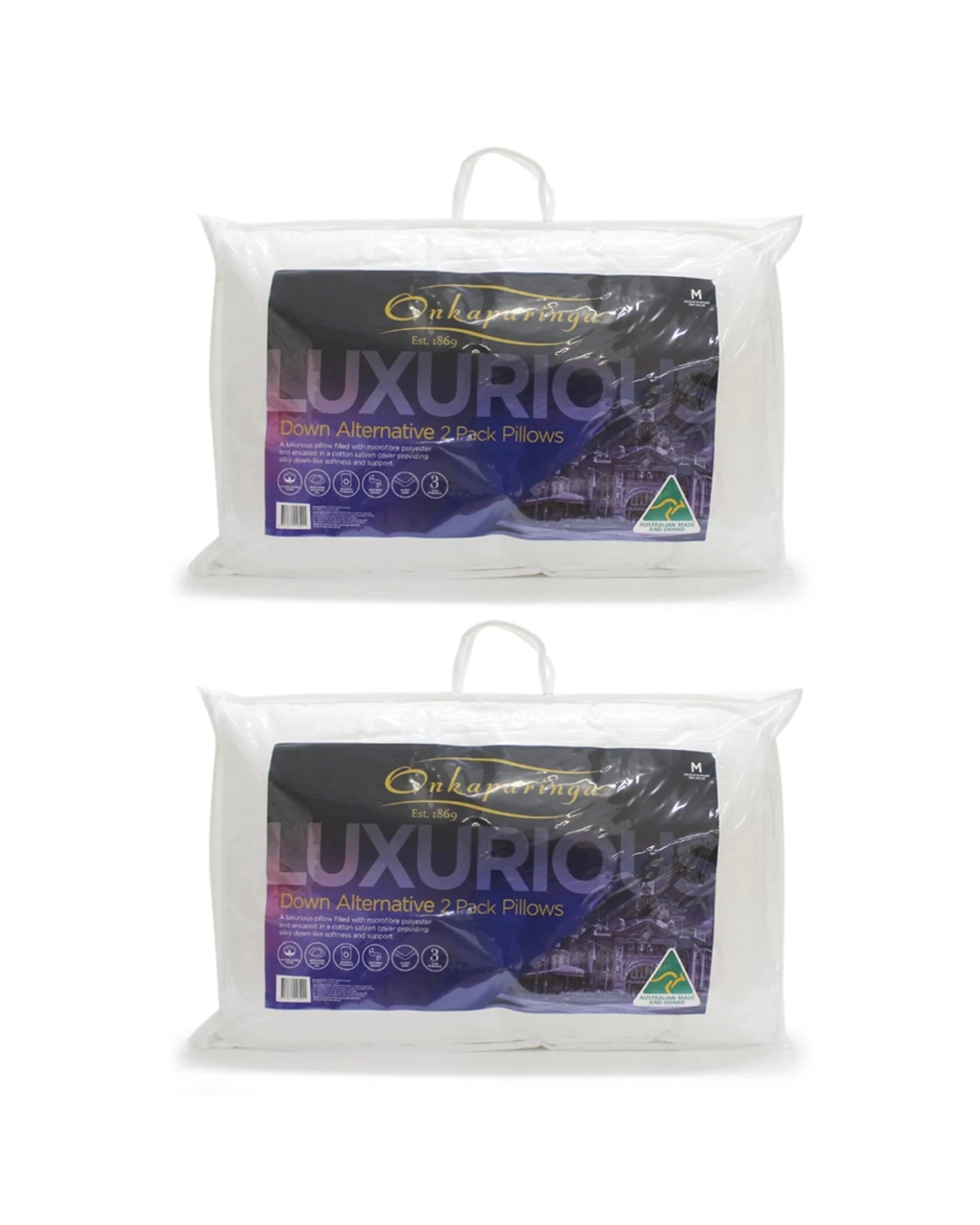 1 Onkaparinga Luxurious Premium Pillows With Cotton Sateen Cover Soft 2x 2pc - Plain, 1 of 6