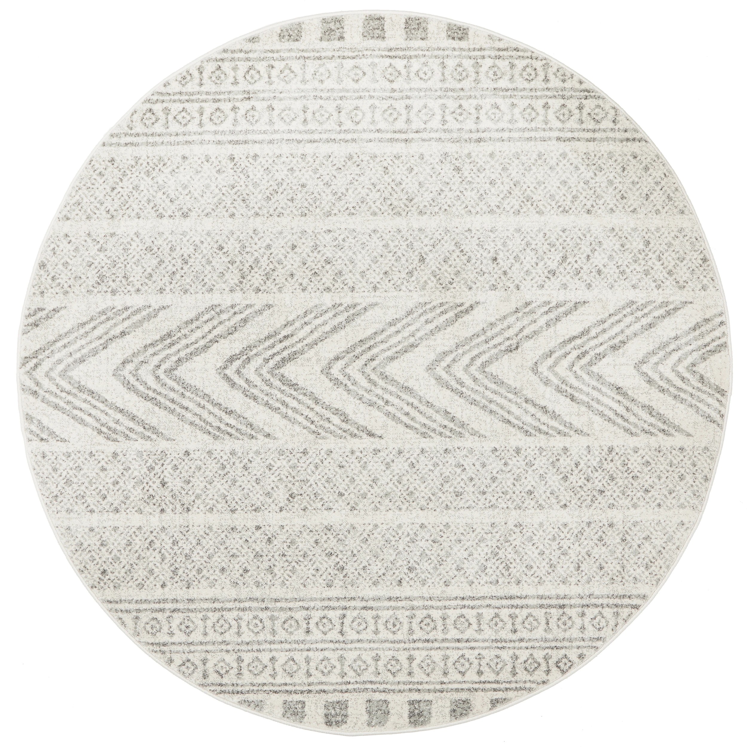 4 Common Ground Rugs Phantom 359 150x150cm - Small Round Rug - Silver, 4 of 8