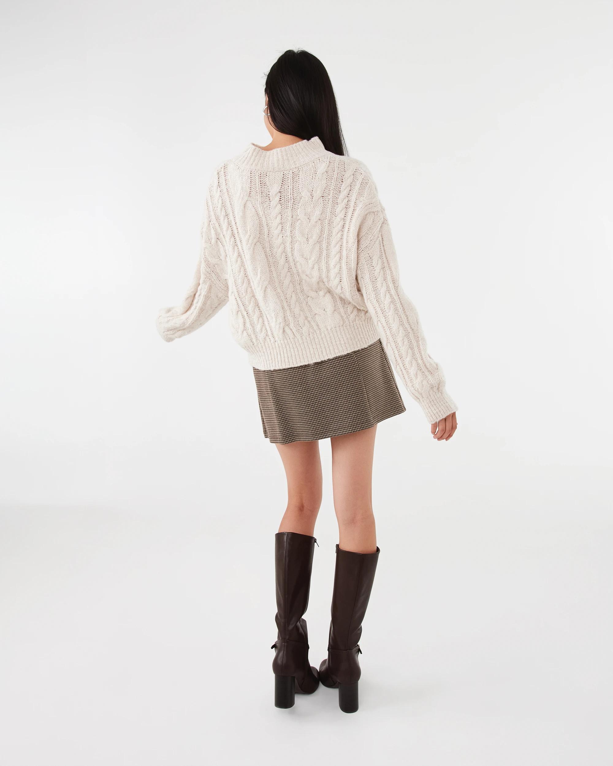 4 Cable Funnel Neck Jumper Loml Marle, 4 of 8