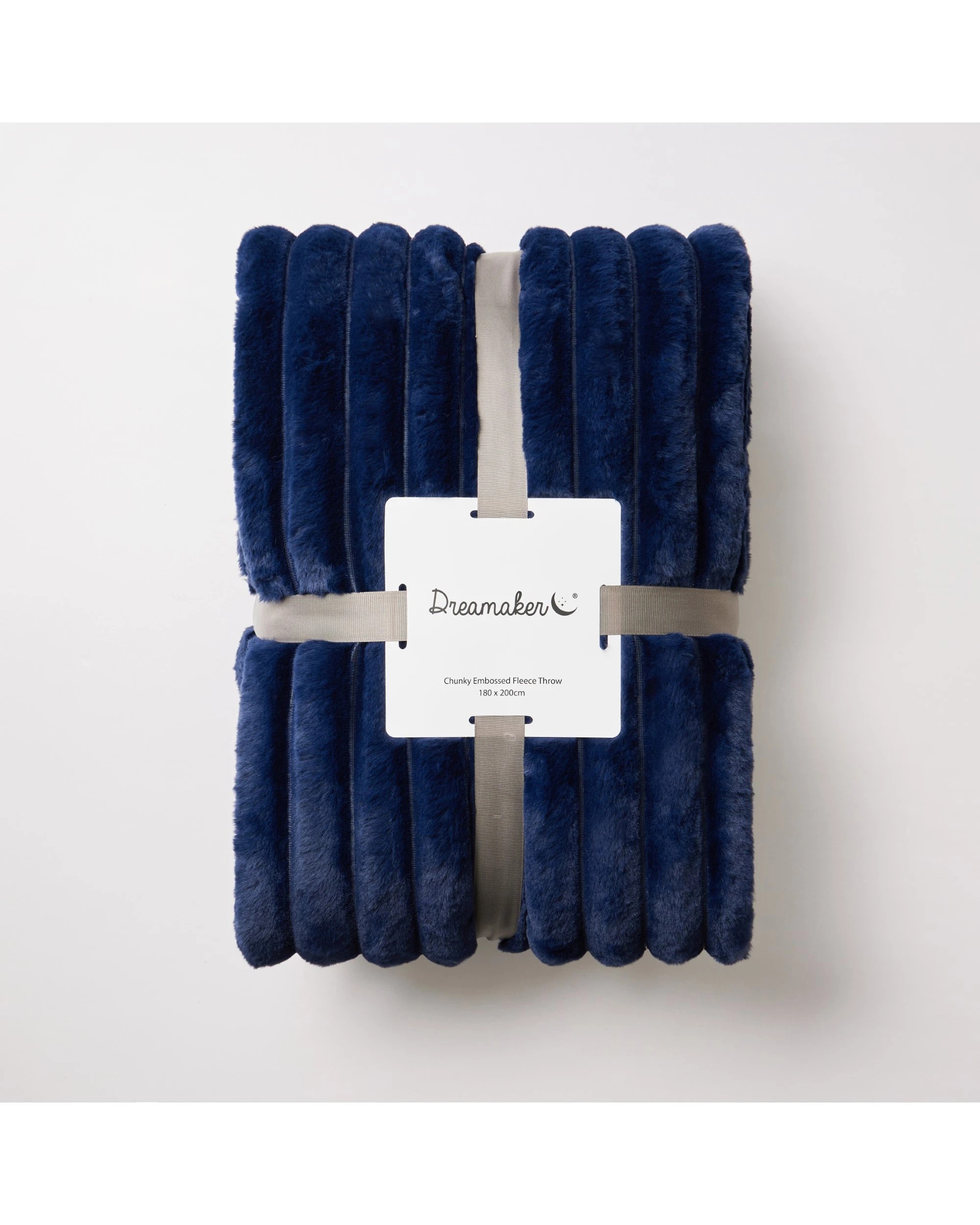 4 Dreamaker Chunky Embossed Fleece Throw 180x200cm - Midnight Blue, 4 of 5