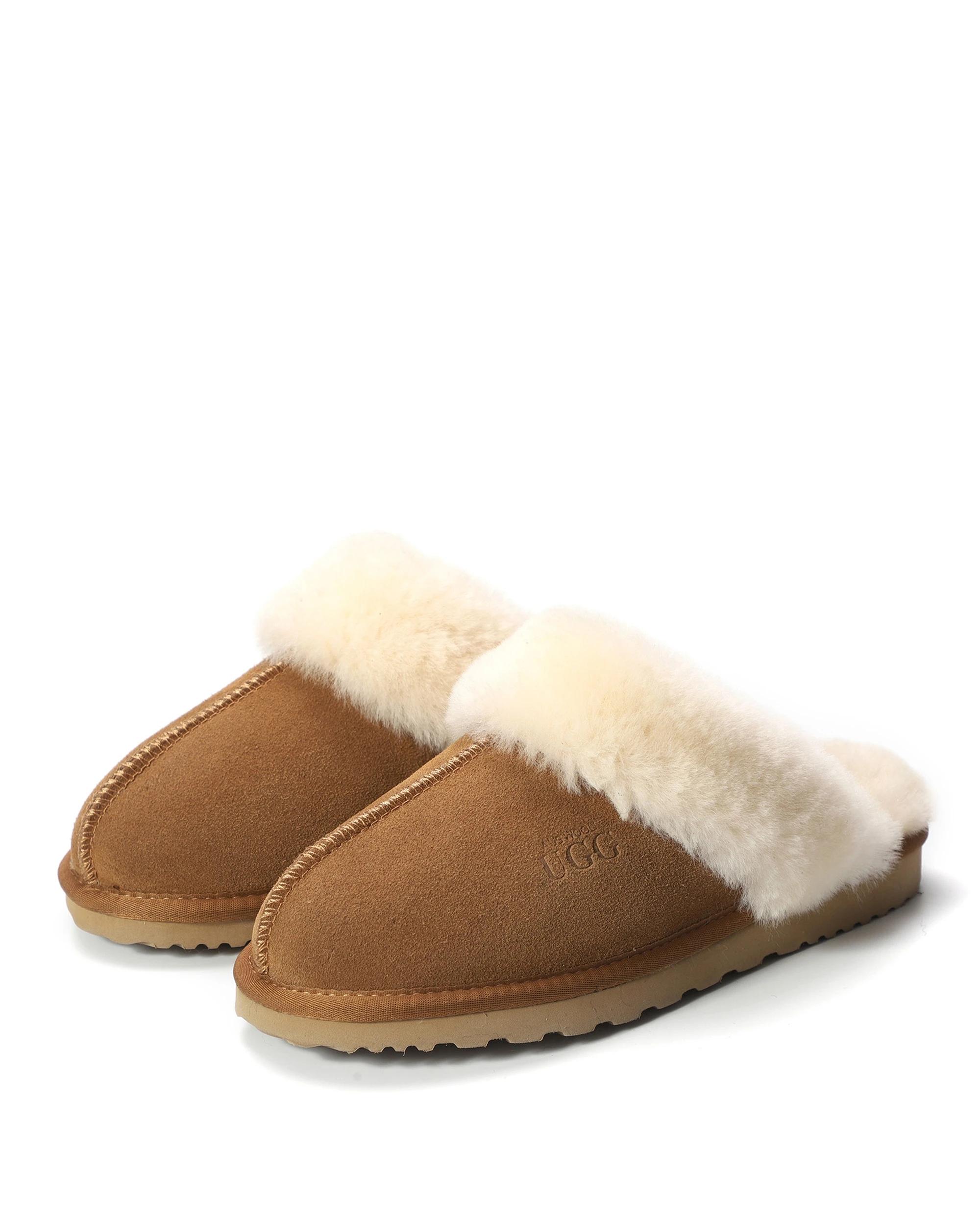 2 AUS WOOLI UGG Sheepskin Wool Sydney Slippers TAN, 2 of 6