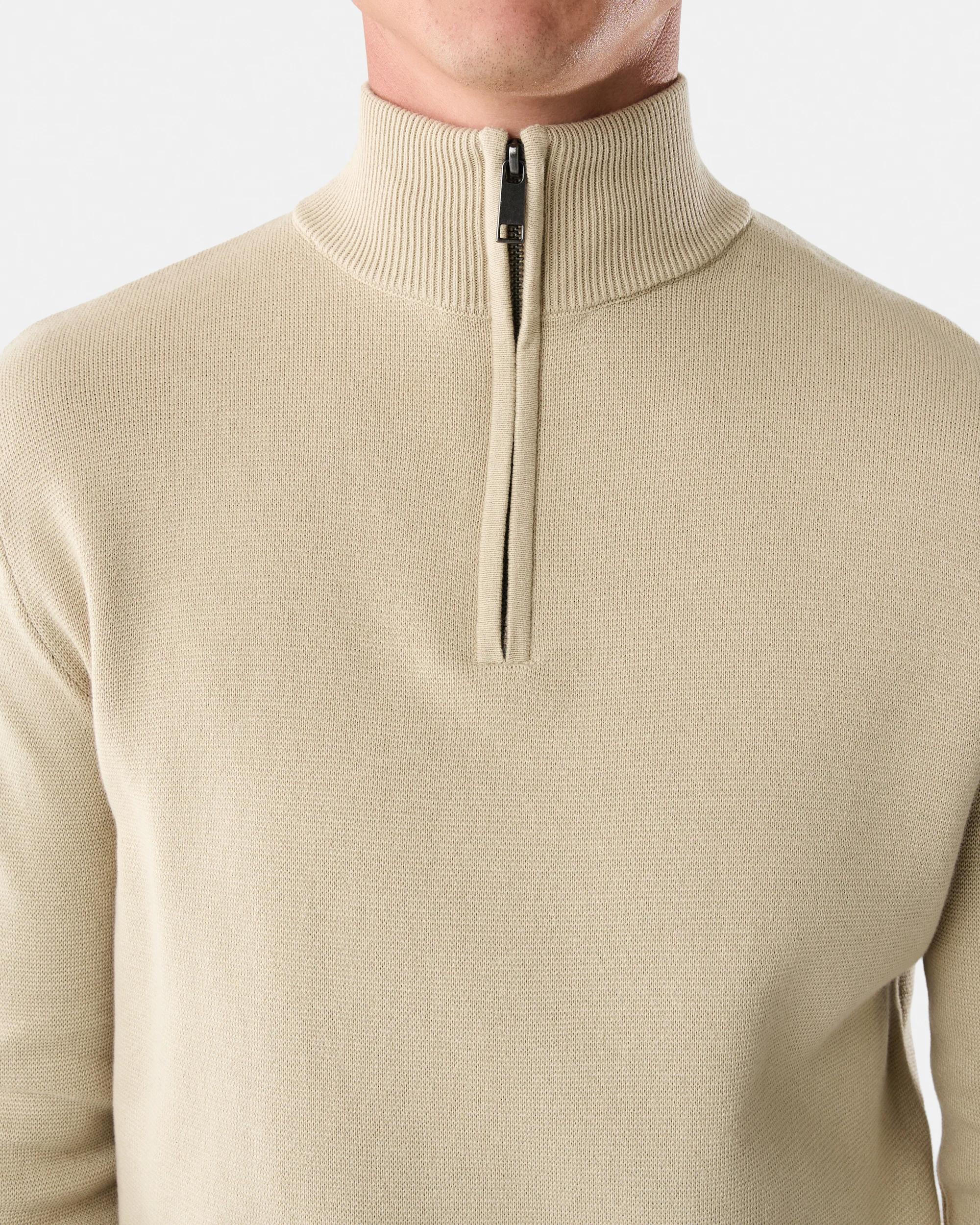 6 1/4 Zip Knit Jumper Bge Ntrl, 6 of 6