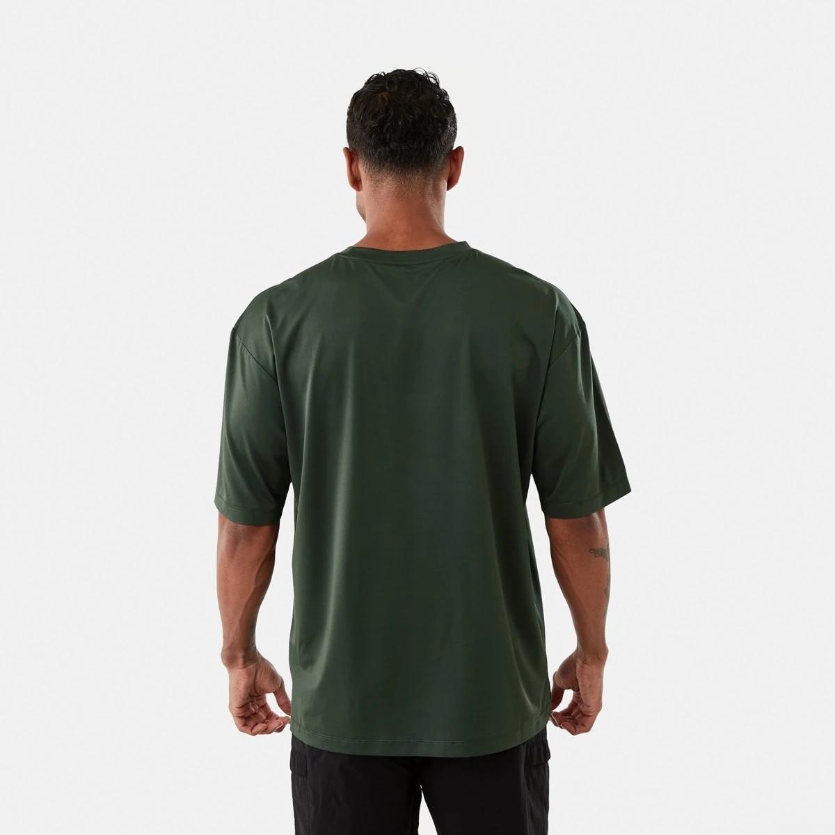 3 Active Mens Boxy Performance T-shirt Deepst Grn, 3 of 6