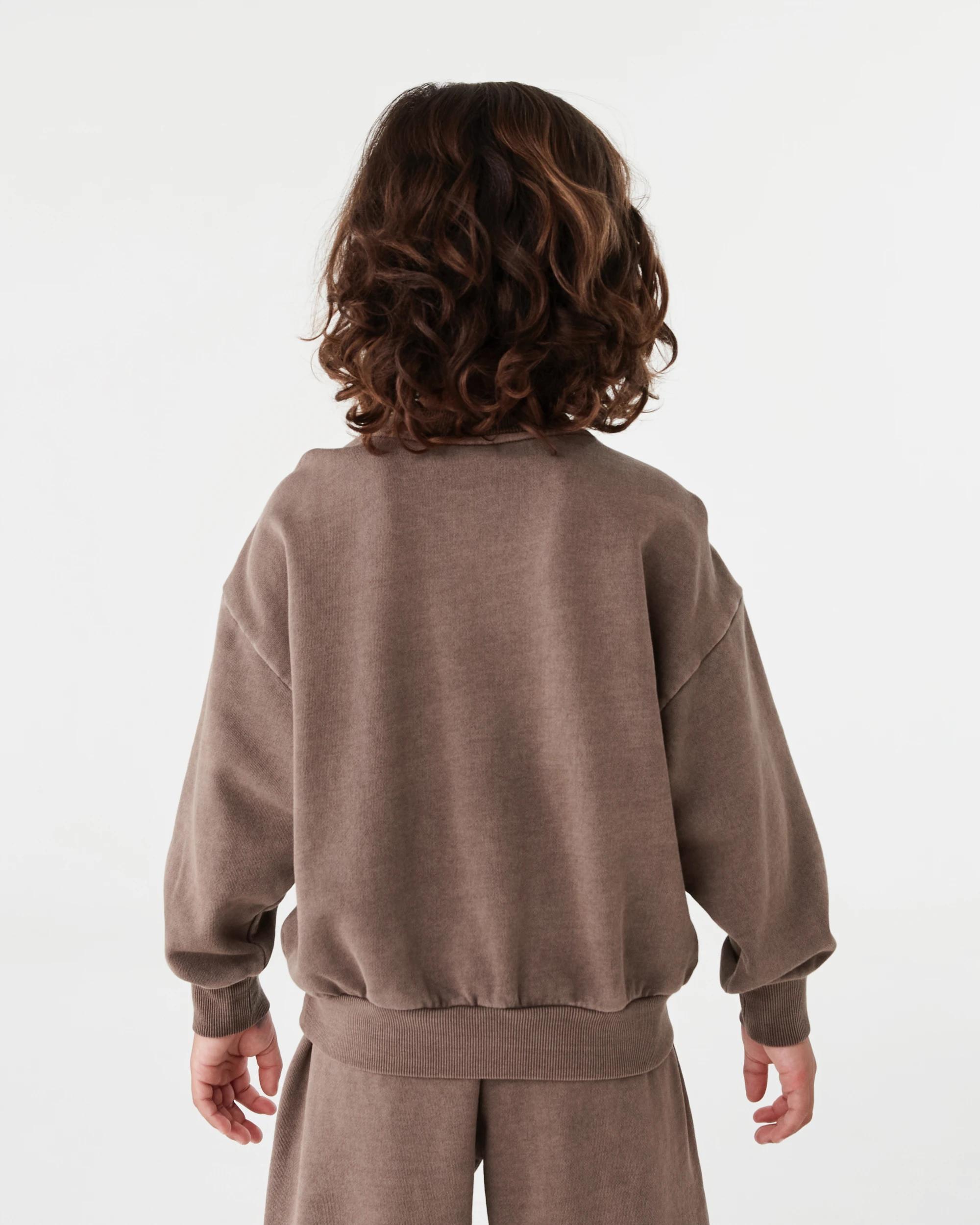 2 Oversized Washed Crew Neck Sweatshirt Mlky Brwn, 2 of 7