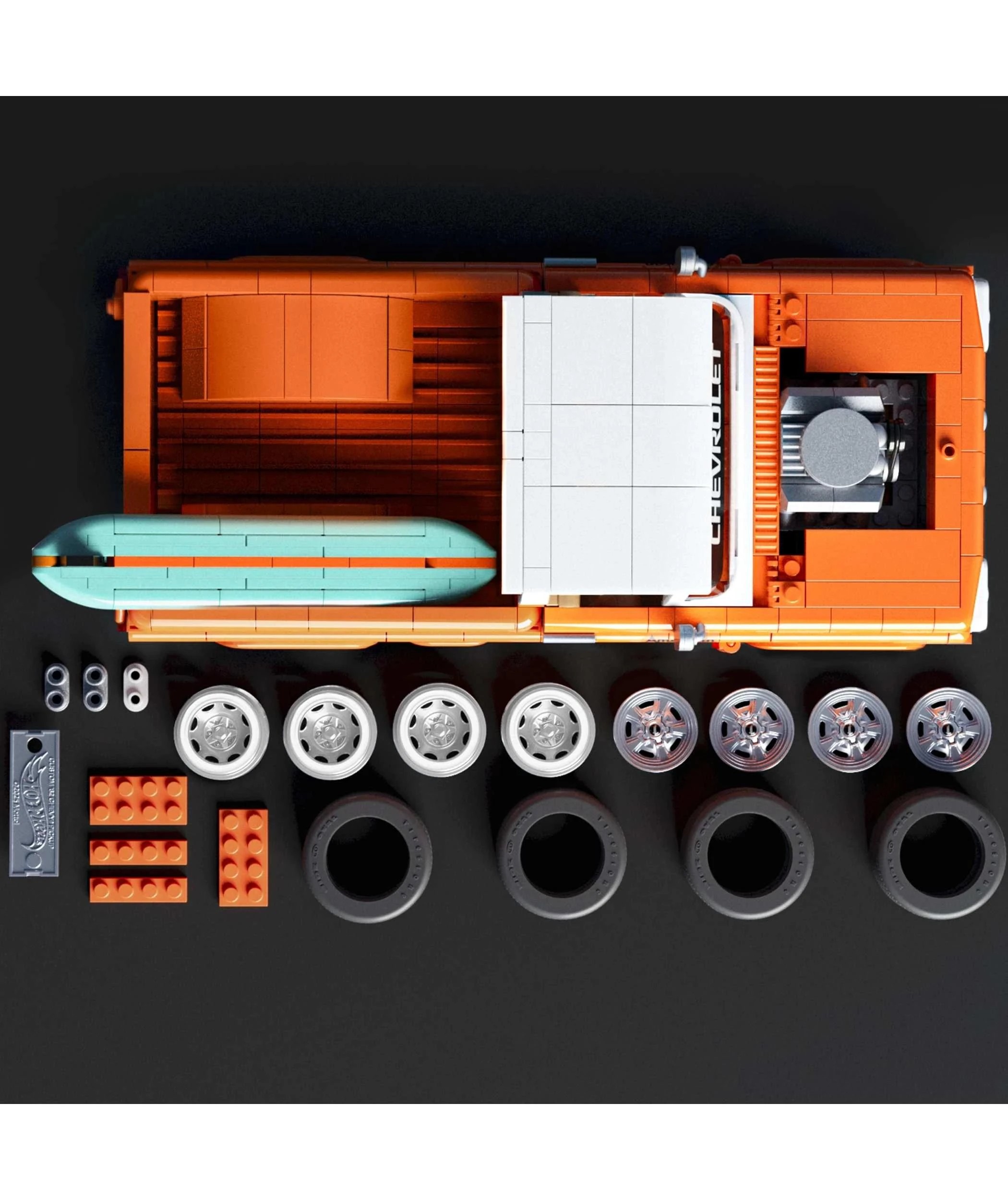 4 Mattel Brick Shop Hot Wheels Custom ’62 Chevy Pickup Building Toy Kit - Multi, 4 of 6