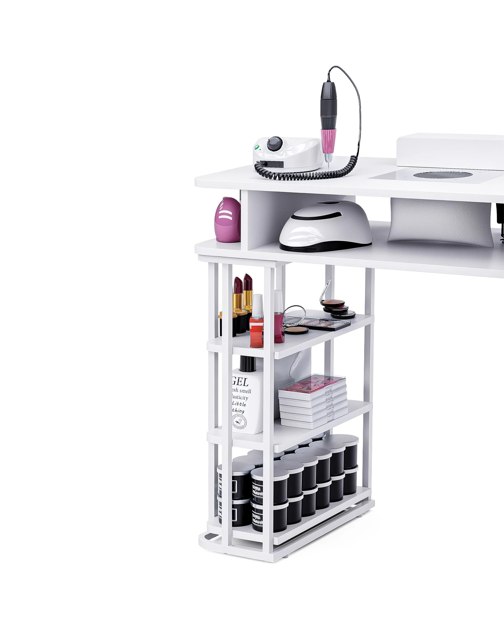 5 Advwin Manicure Table Dust with Dust Collector LED Light Charging Station - White, 5 of 8