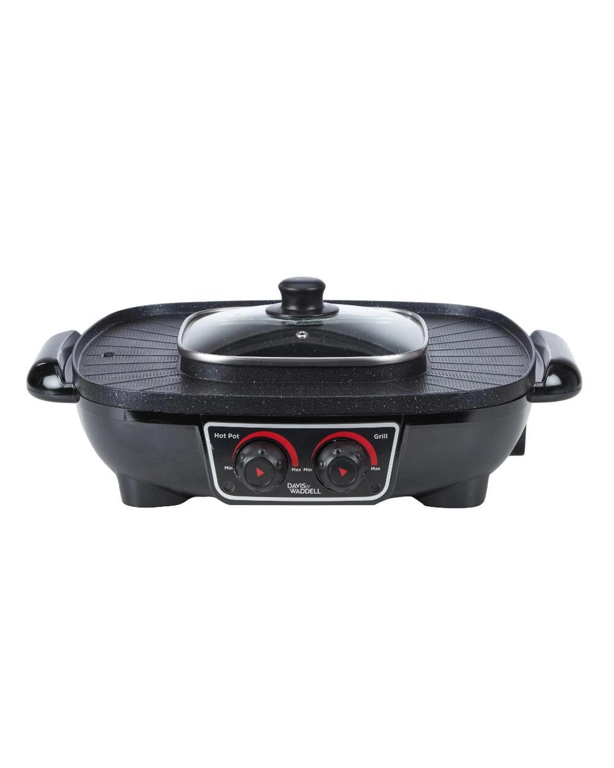 1 Davis & Waddell 2 in 1 Steamboat Hotpot And BBQ Grill Black  45 x 38 x 17cm - Black, 1 of 6