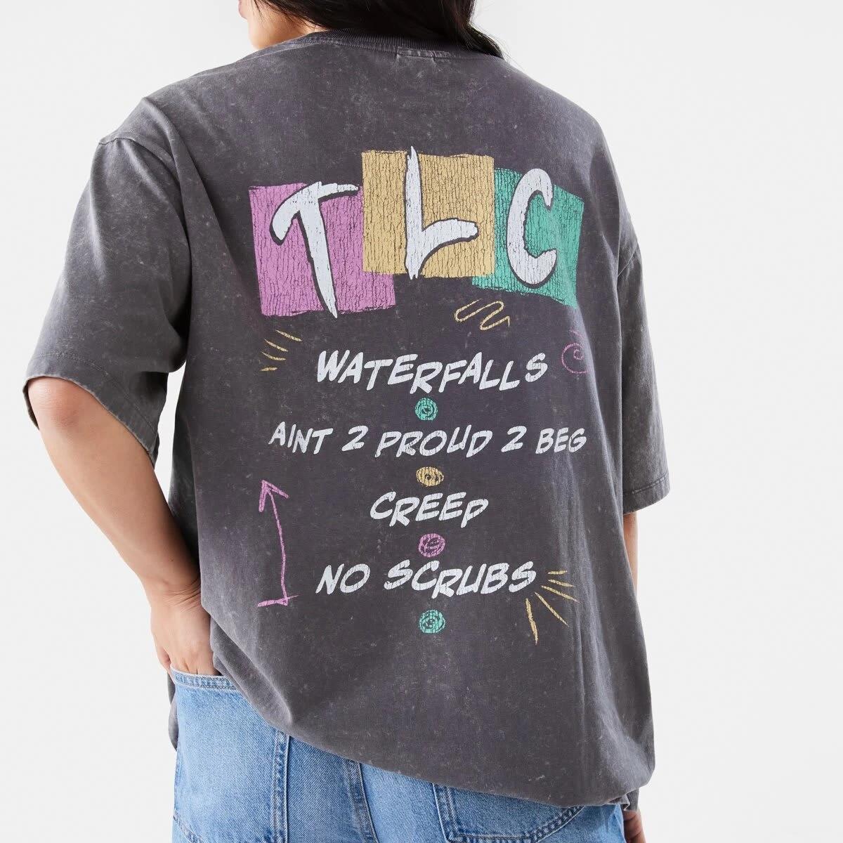 7 TLC License Short Sleeve Oversized T-shirt TLC LIGHT GREY WASH, 7 of 9
