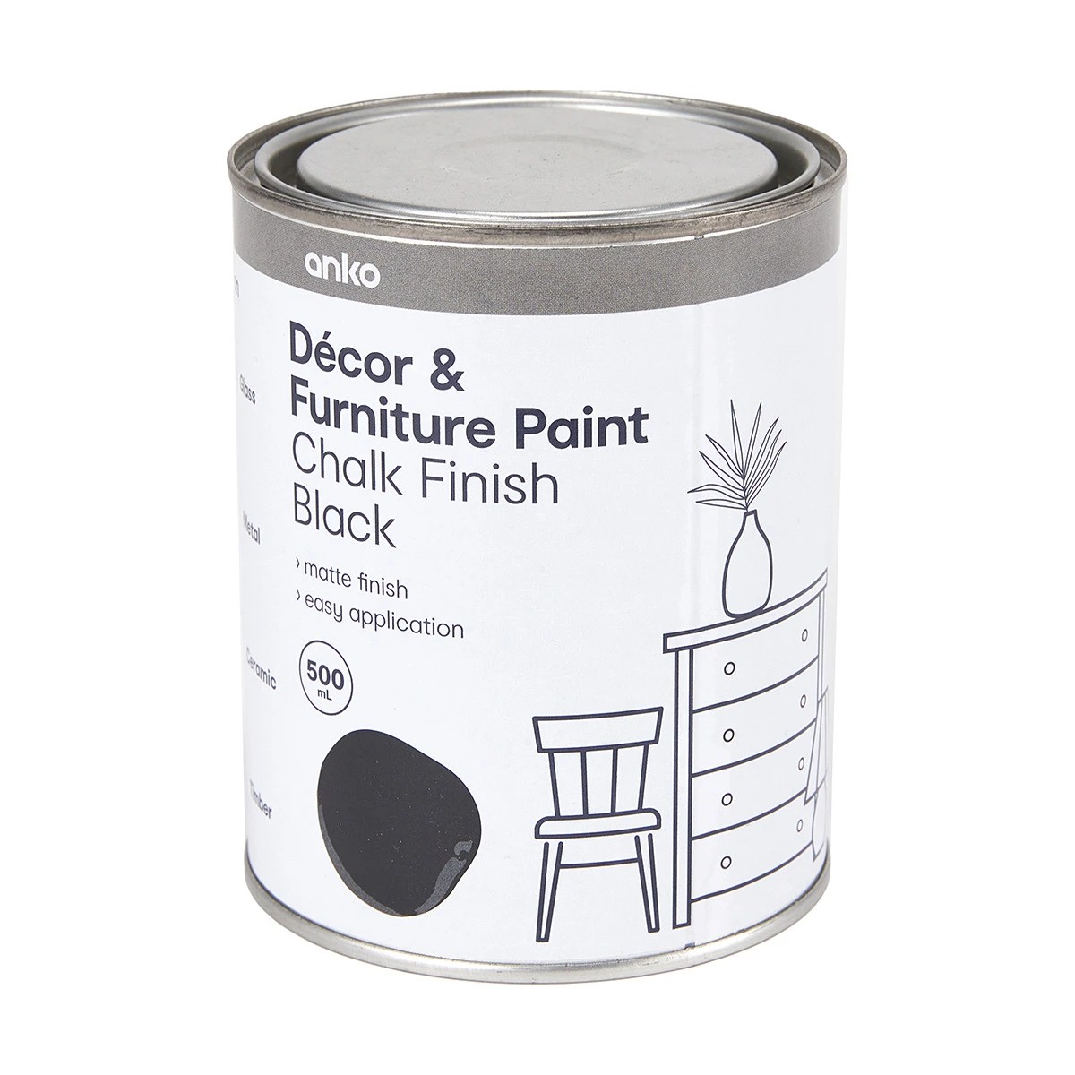 5 Decor & Furniture Paint - Chalk Finish Black, 5 of 5
