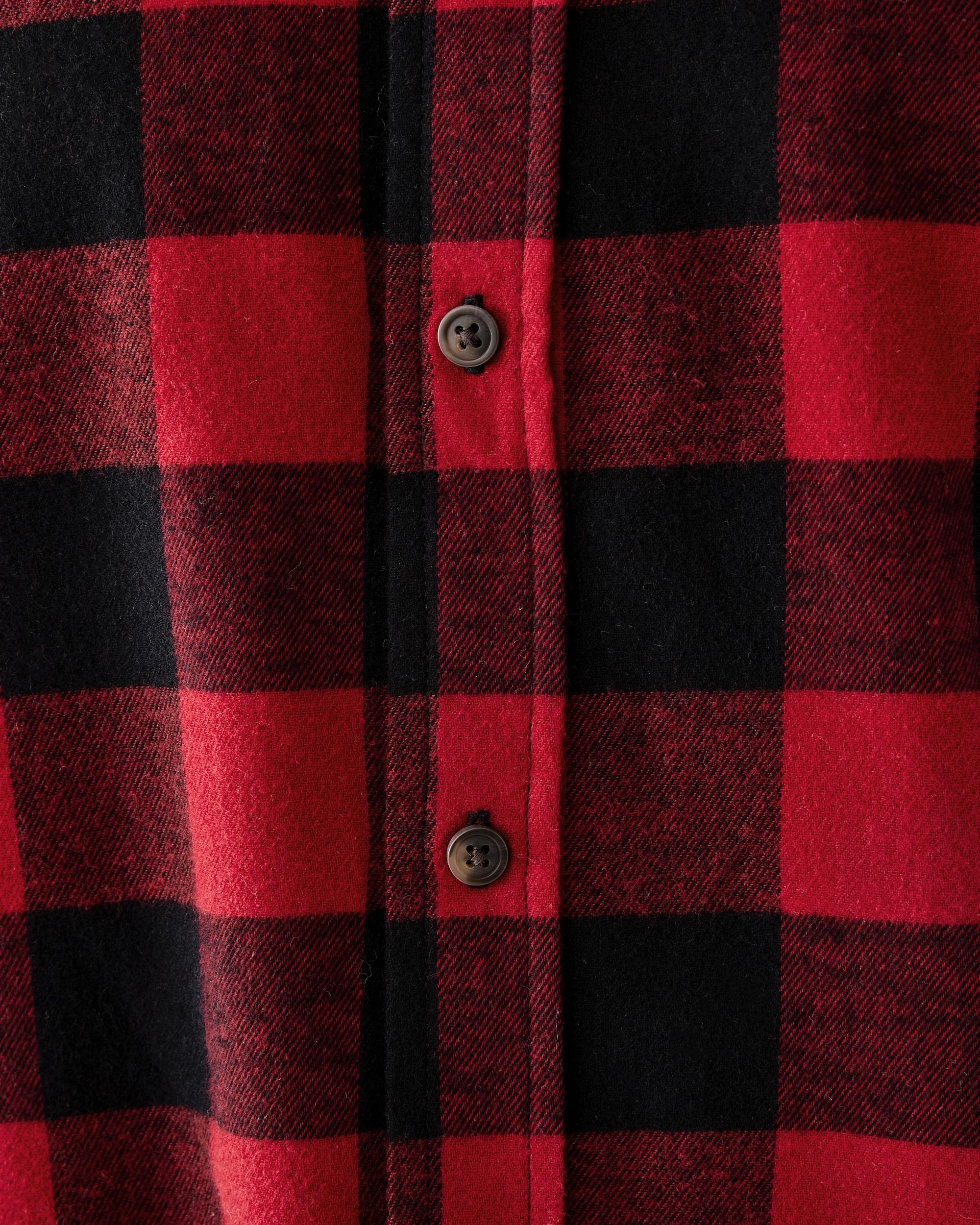 6 Long Sleeve Buffalo Check Shirt Red, 6 of 6