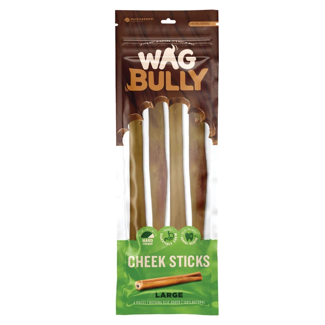 1 WAG 4 Pack CHEEK STICK LARGE Treats, 1 of 2