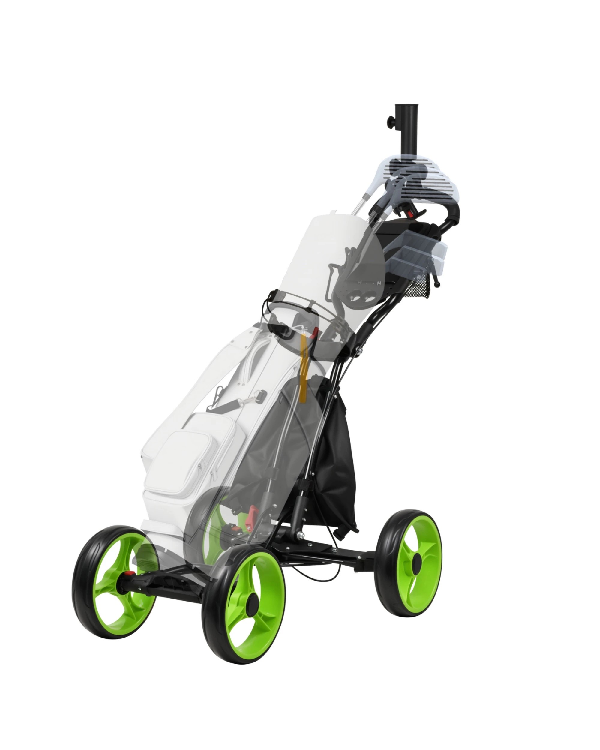 2 Advwin Foldable Golf Push Cart with 4-Wheel - Green, 2 of 6